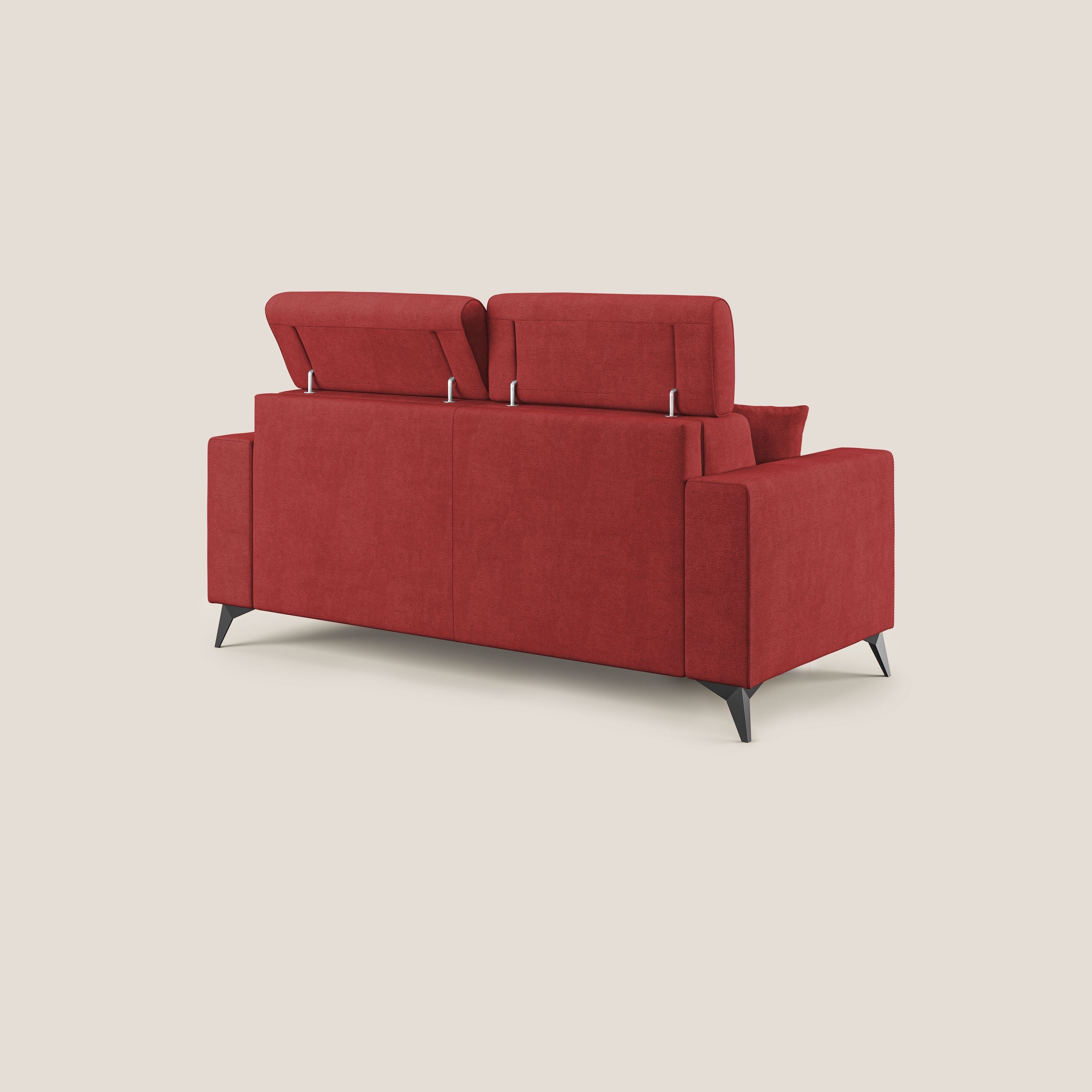 Pegaso divano letto con poggiatesta reclinabili e rivestimento T02 rosso - divani.store
