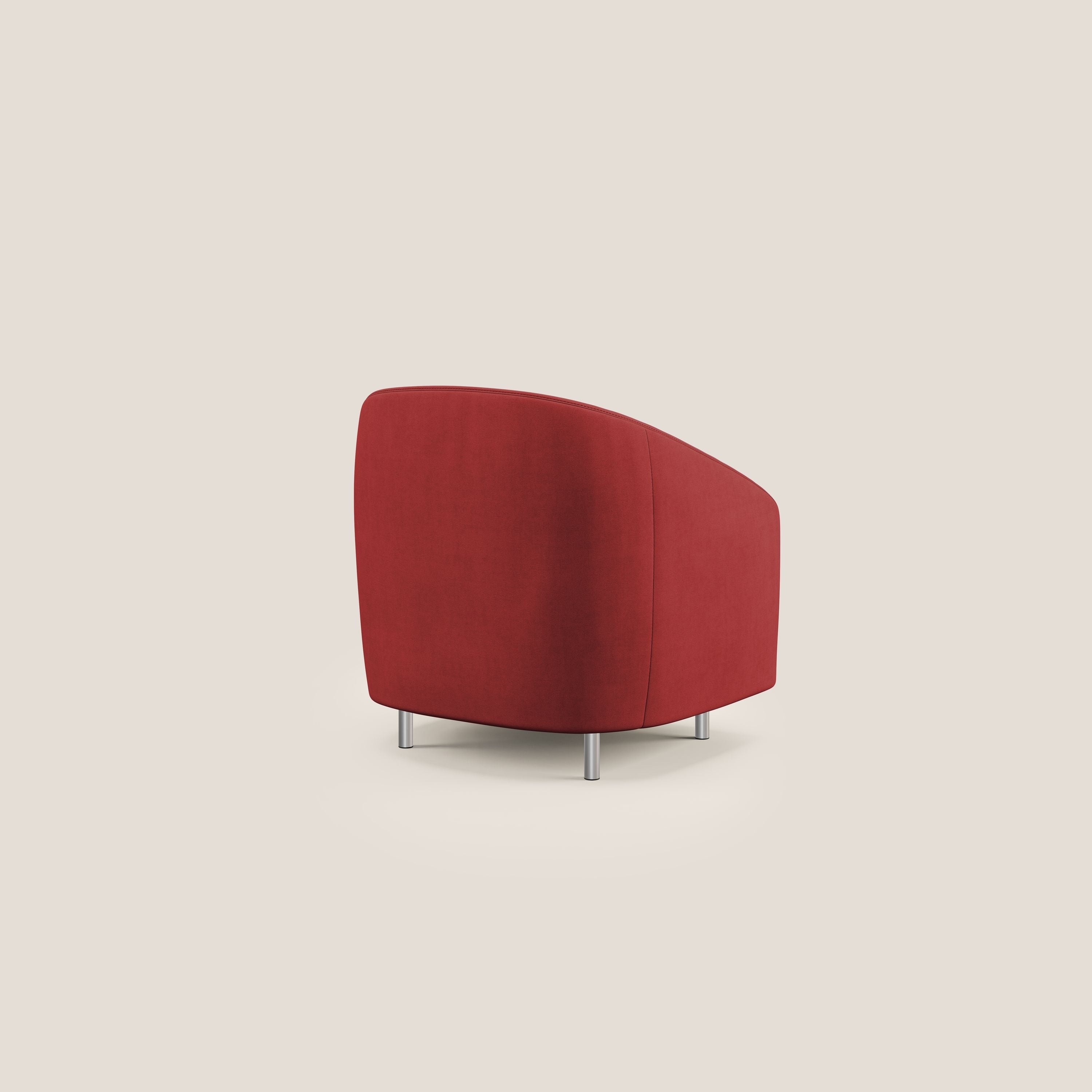 Sally Poltroncina in tessuto morbido impermeabile T02 rosso - divani.store