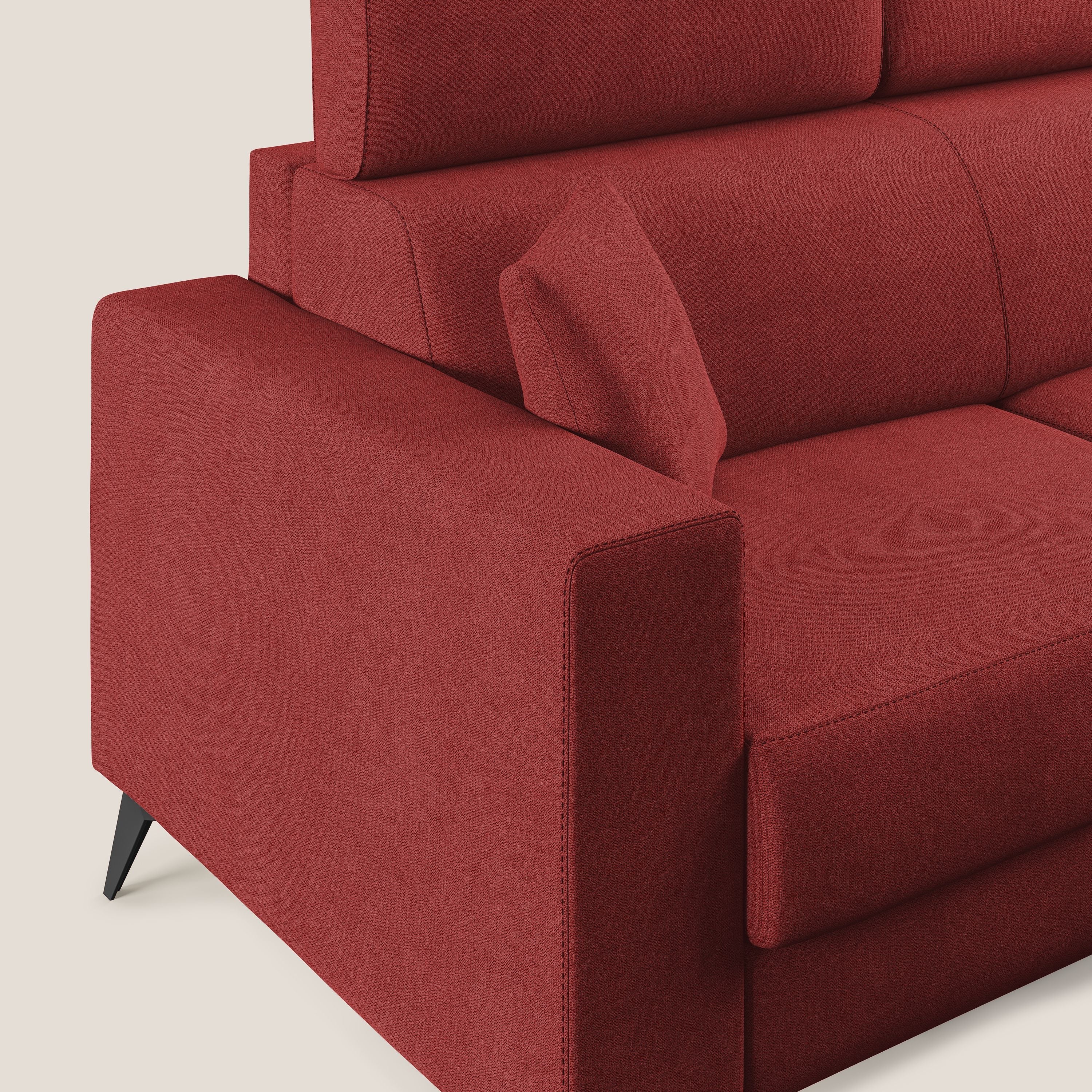 Pegaso divano letto con poggiatesta reclinabili e rivestimento T02 rosso - divani.store