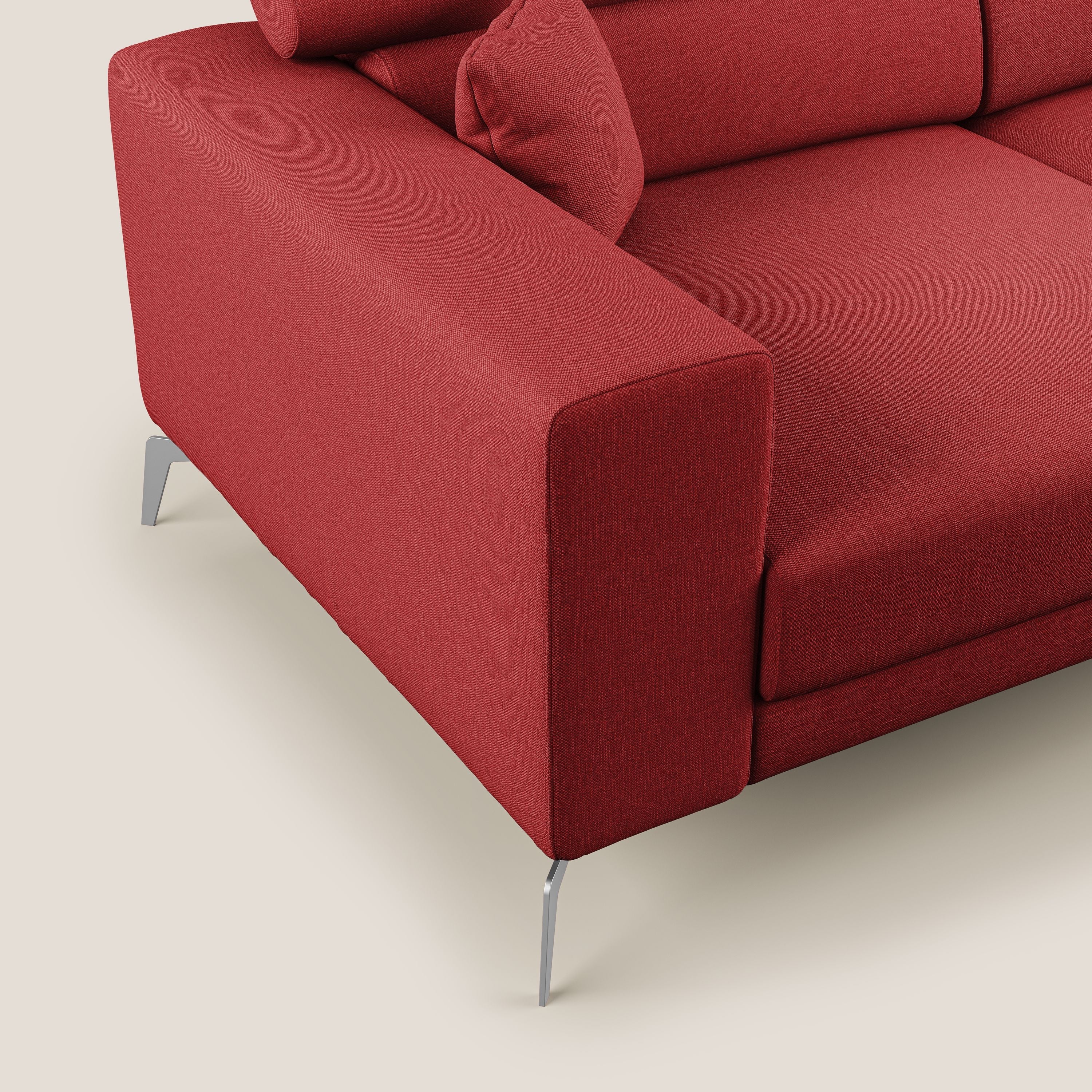 Blade Divano con poggiatesta reclinabili in tessuto impermeabile misto cotone T13 rosso - divani.store