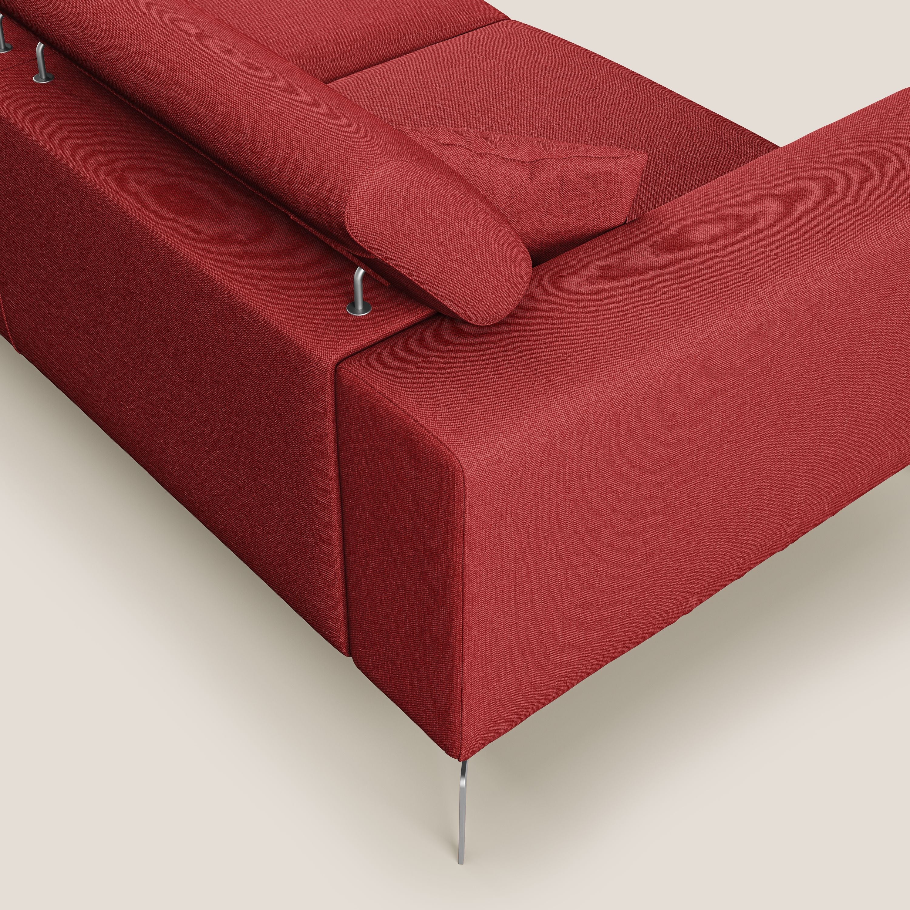 Blade Divano con poggiatesta reclinabili in tessuto impermeabile misto cotone T13 rosso - divani.store