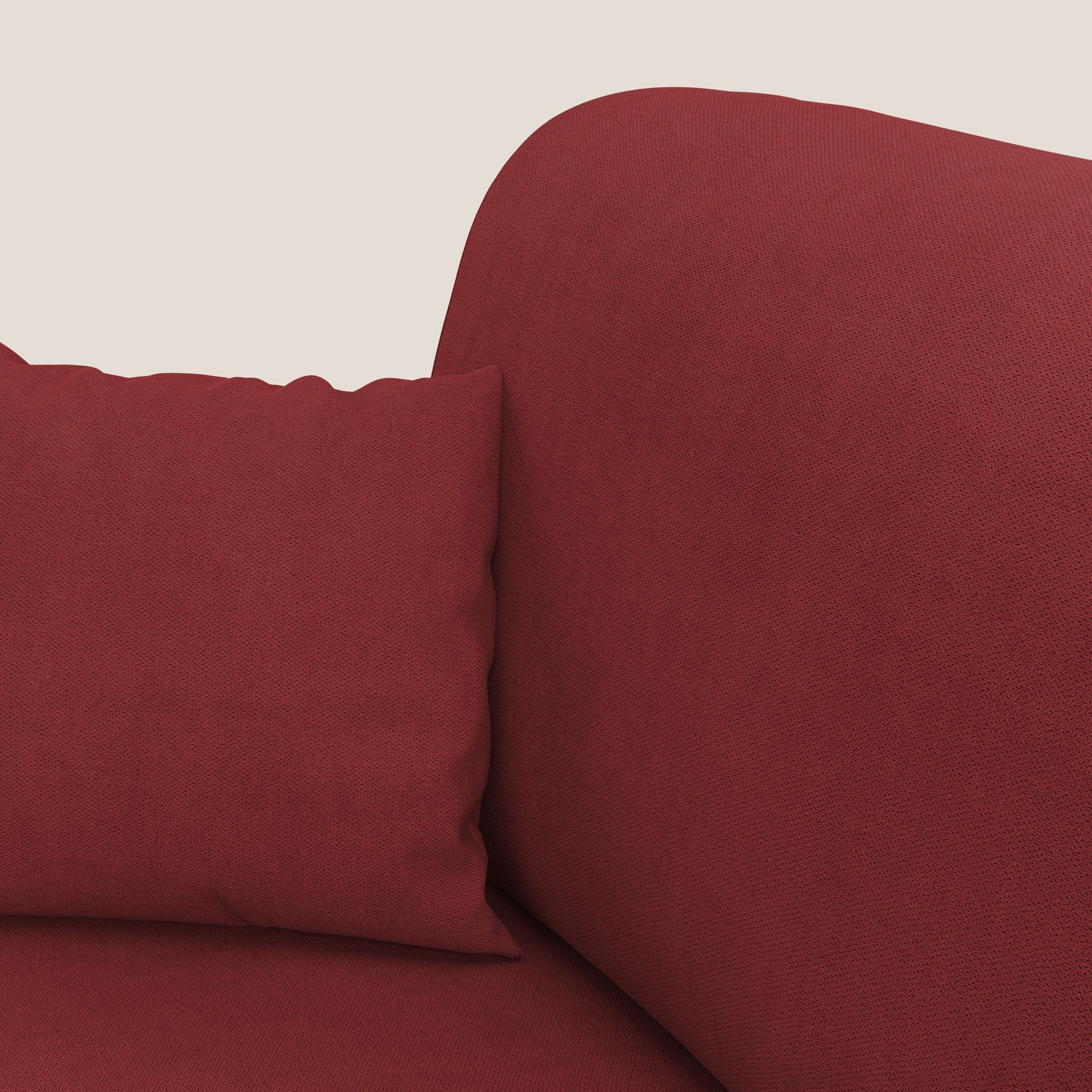 Kafka divano letto angolare in morbido tessuto impermeabile T02 rosso - divani.store