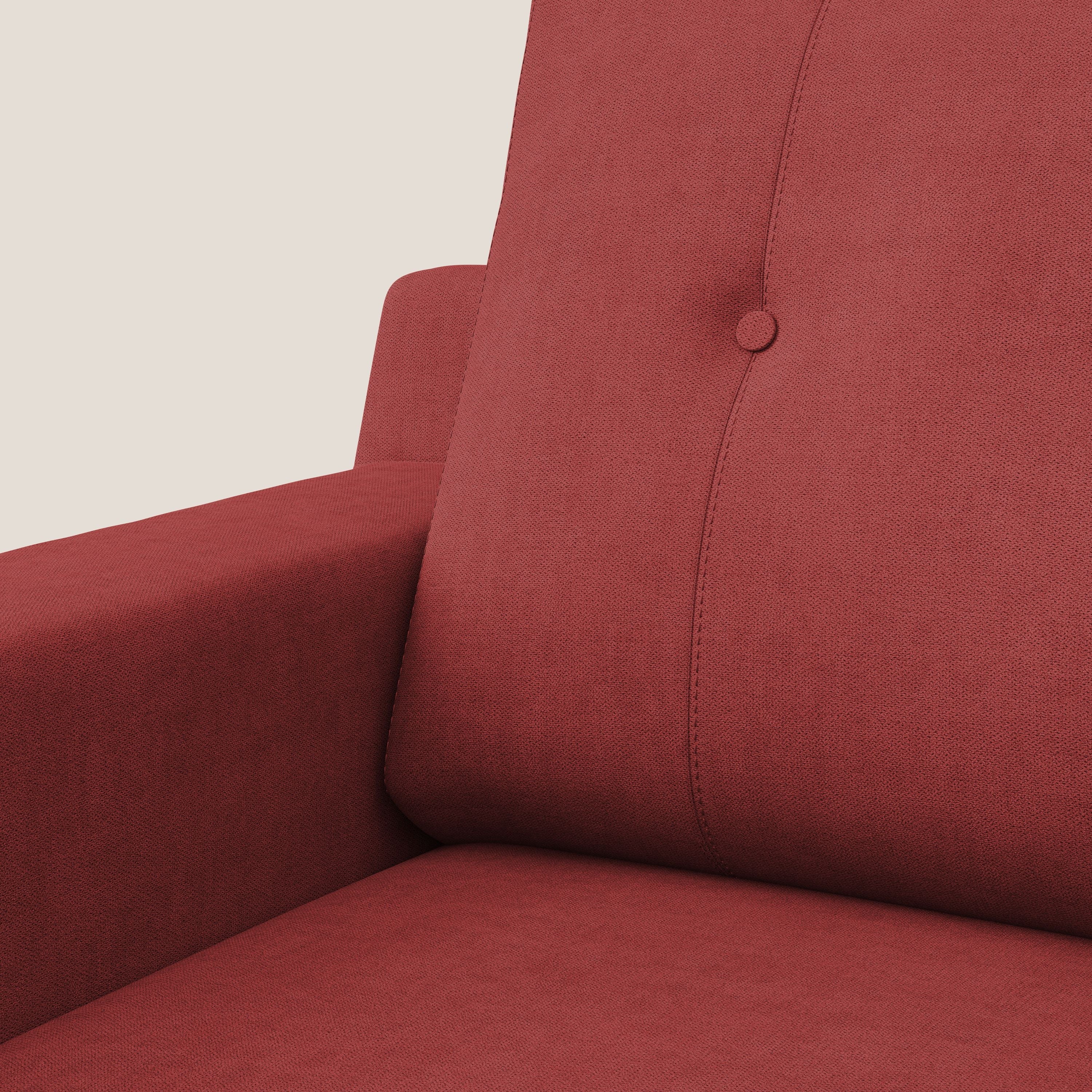 Danish poltroncina in tessuto morbido impermeabile T02 rosso - divani.store