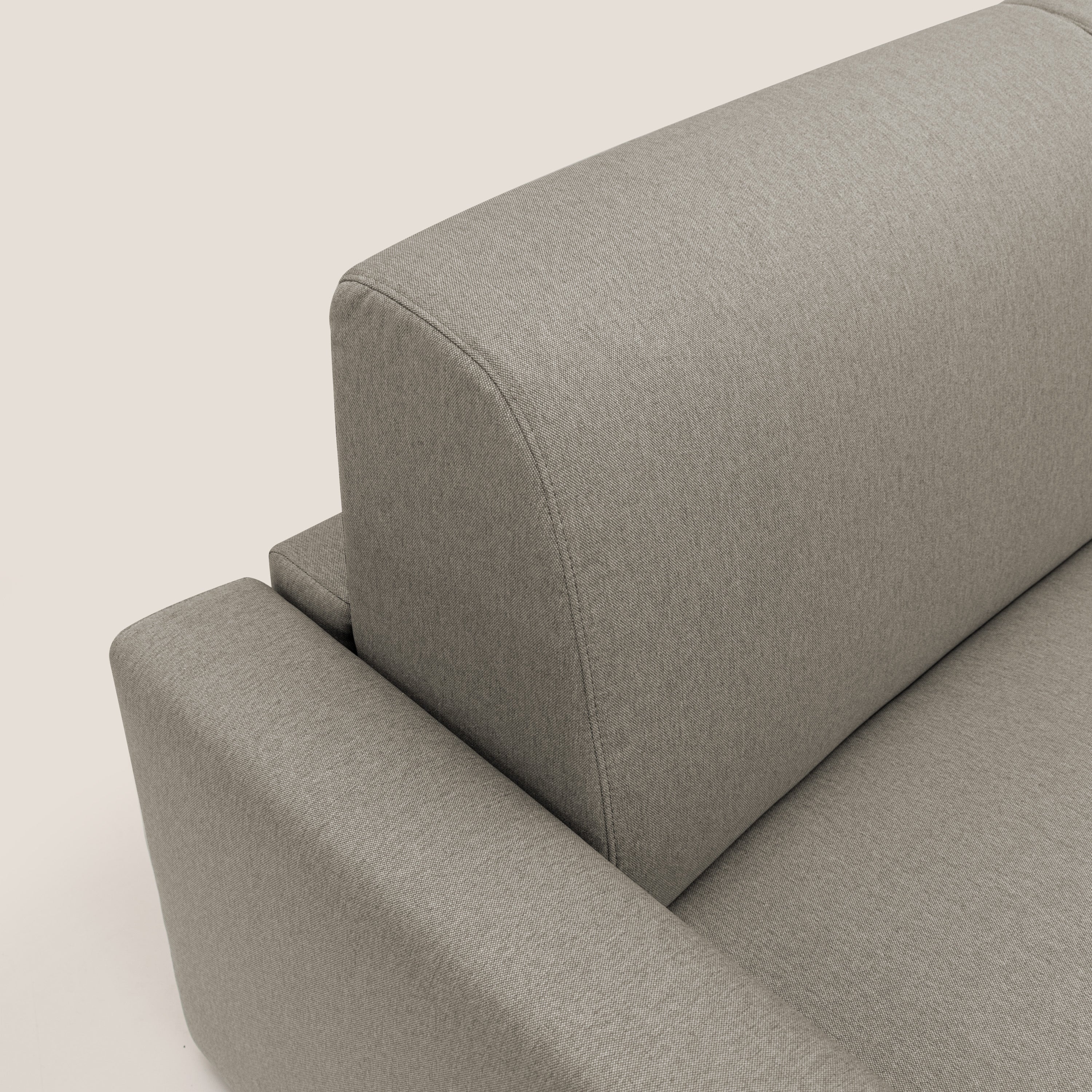 Kansas Divano letto matrimoniale alto 20 cm in tessuto impermeabile misto cotone T13 tortora - divani.store