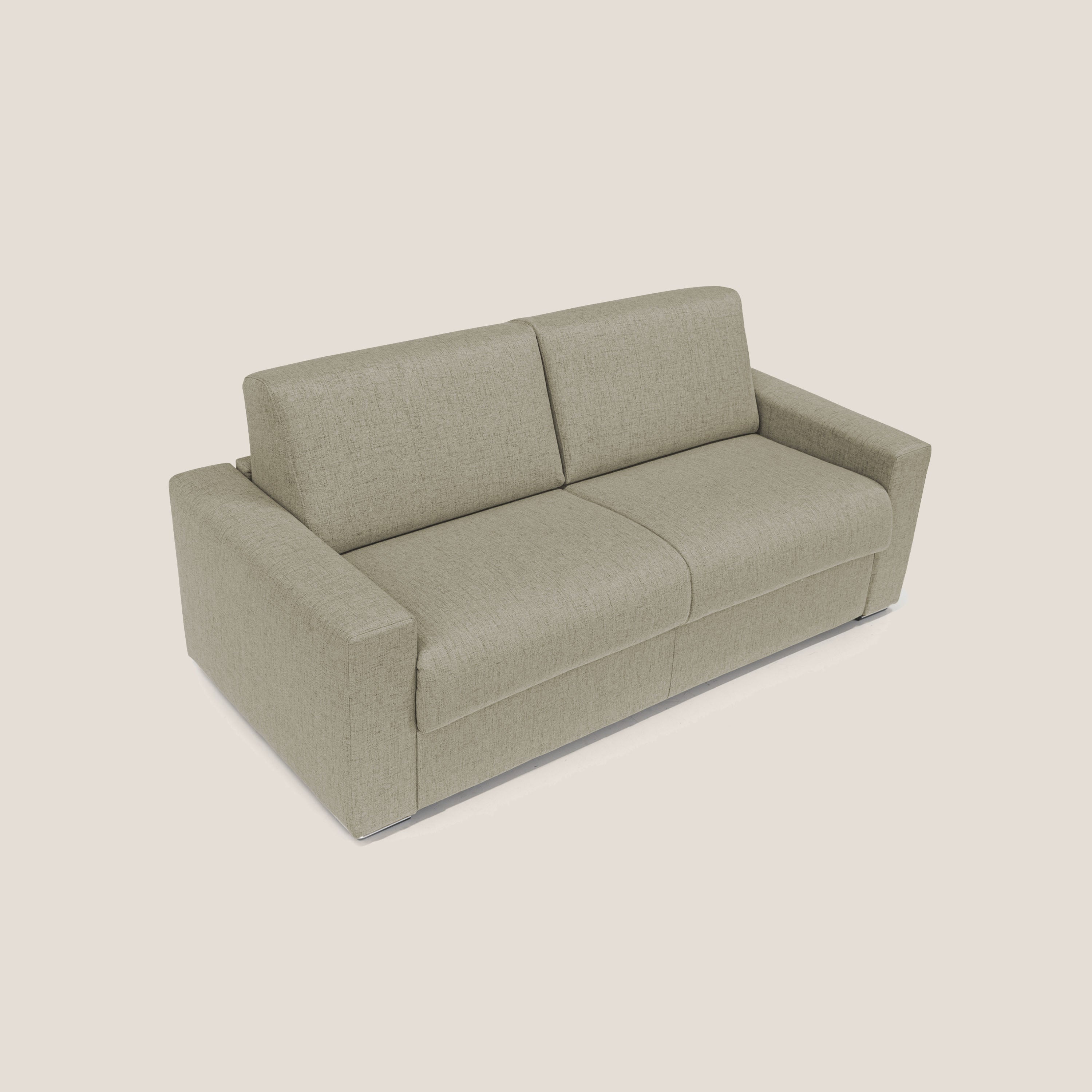 Nixon Divano letto matrimoniale con materasso 20 cm in tessuto impermeabile T03 marrone - divani.store