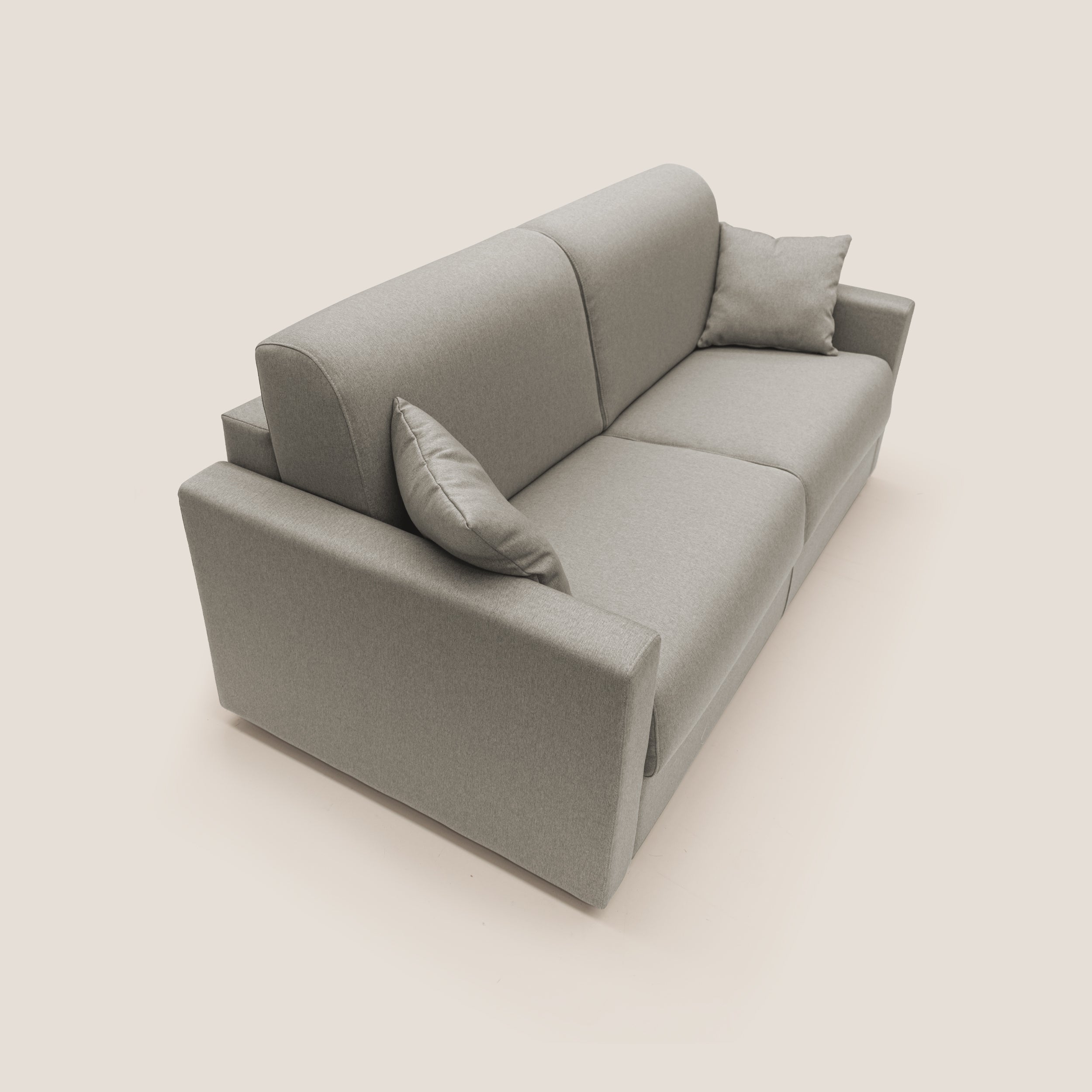 Chris Divano letto matrimoniale in tessuto impermeabile T13 tortora - divani.store