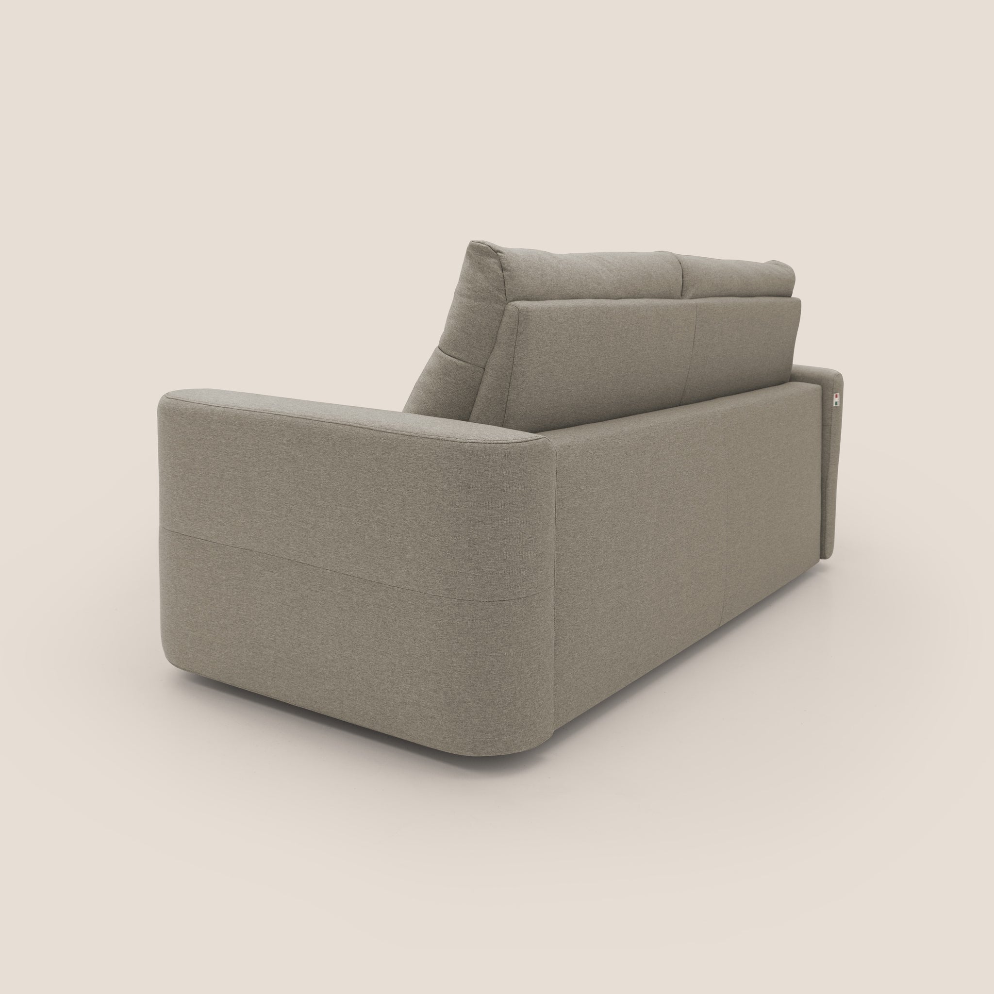 Cupido Schlafsofa 202 cm (mat. 140x197 cm) Matratze H18 aus wasserfestem, baumwollähnlichem Stoff T13 GRAUBEIGE