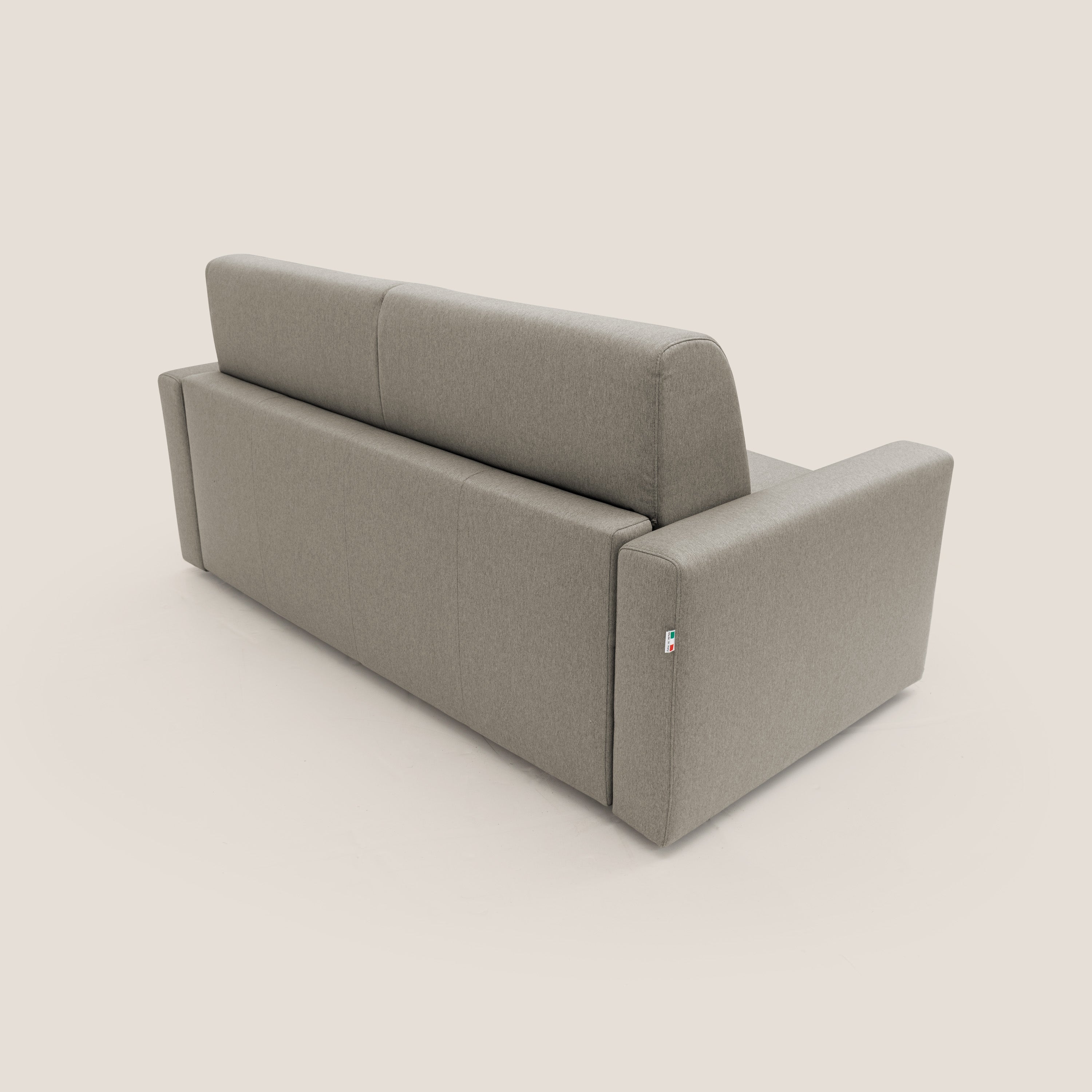 Kansas Divano letto matrimoniale alto 20 cm in tessuto impermeabile misto cotone T13 tortora - divani.store