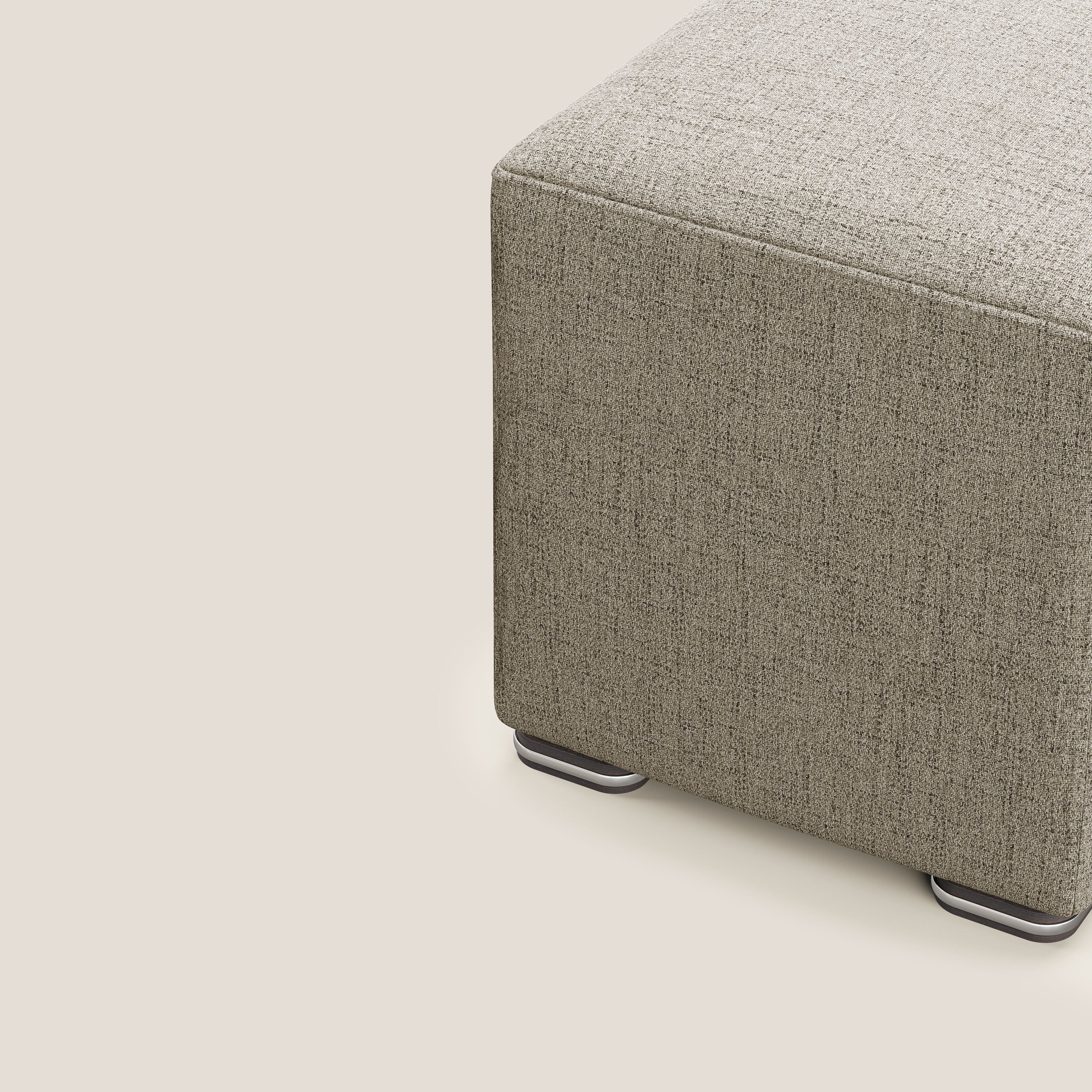 Cube pouf in tessuto morbido impermeabile T03 marrone - divani.store