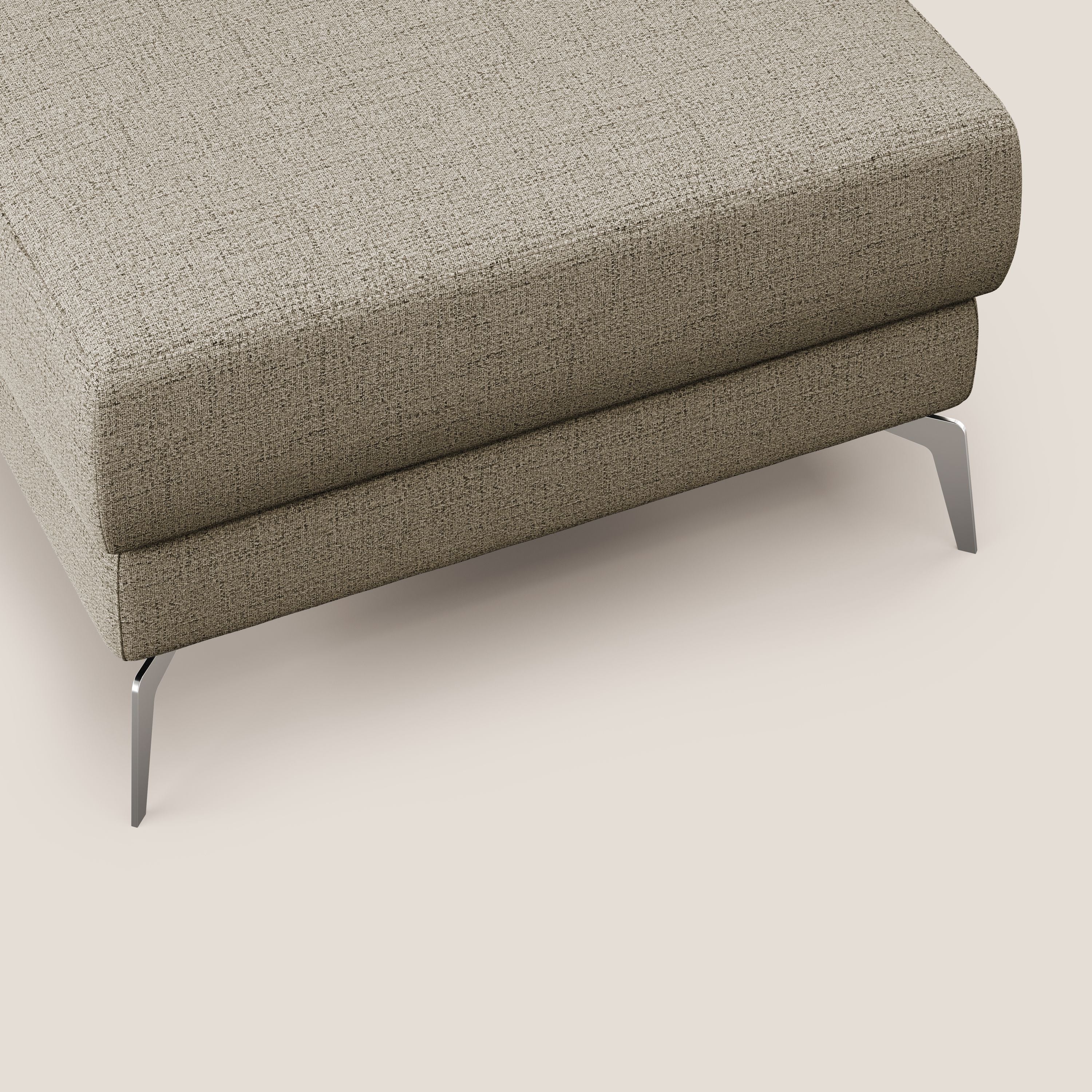 Star Pouf con piedini alti in tessuto impermeabile fiammato T03 marrone - divani.store