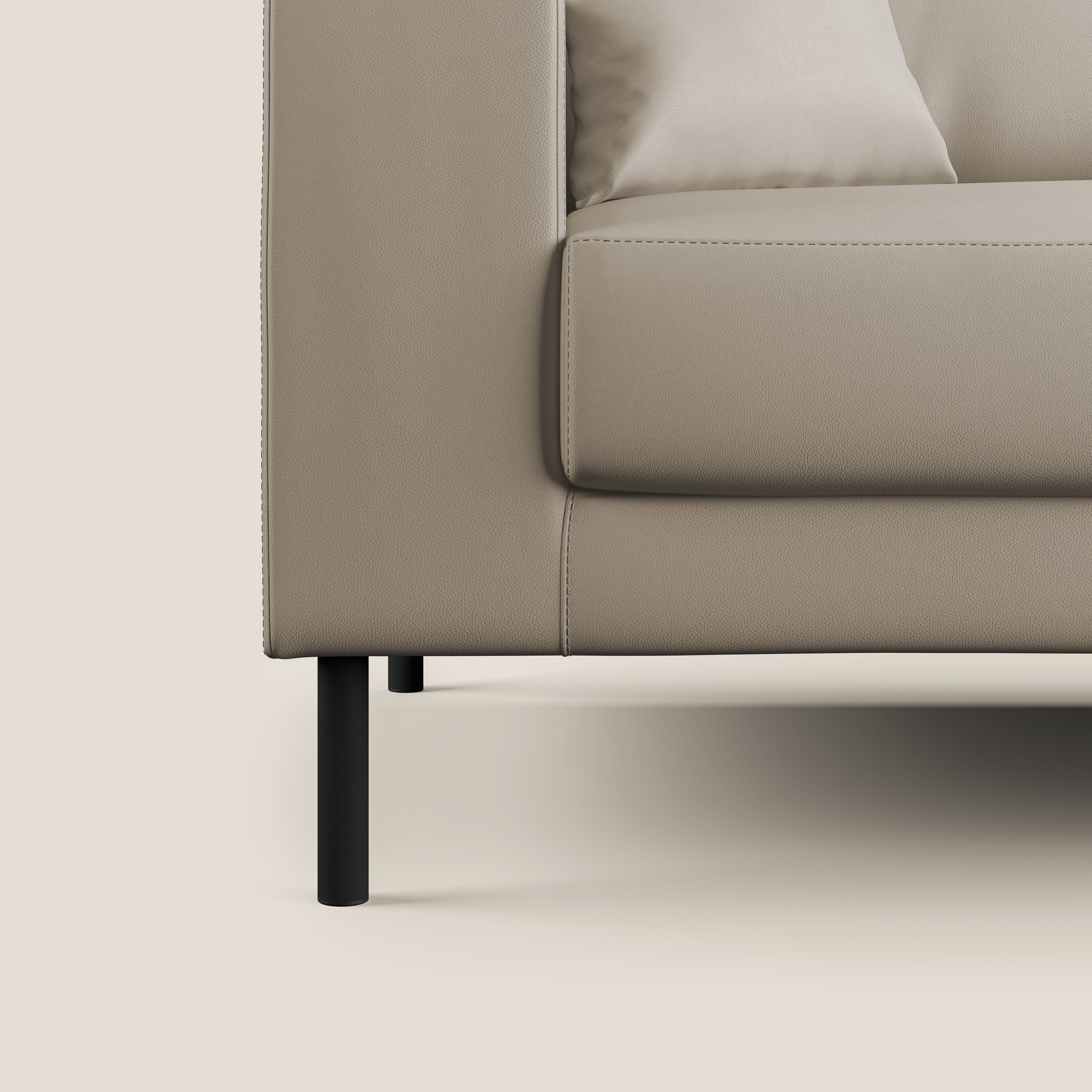 Uranio divano angolare moderno REVERSIBILE in Ecopelle impermeabile T04 beige - divani.store