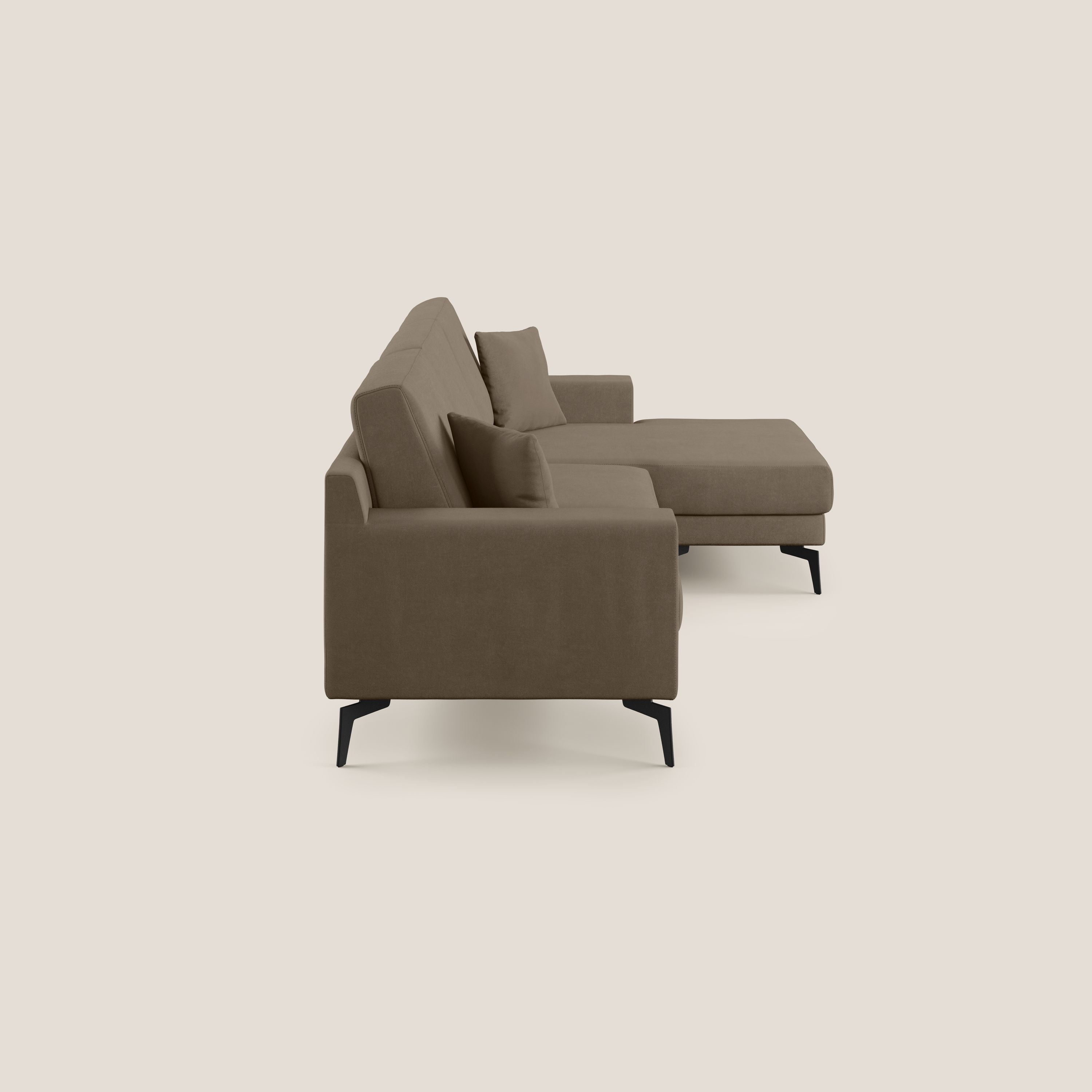 Prestige divano angolare reversibile in microfibra smacchiabile T11 marrone - divani.store