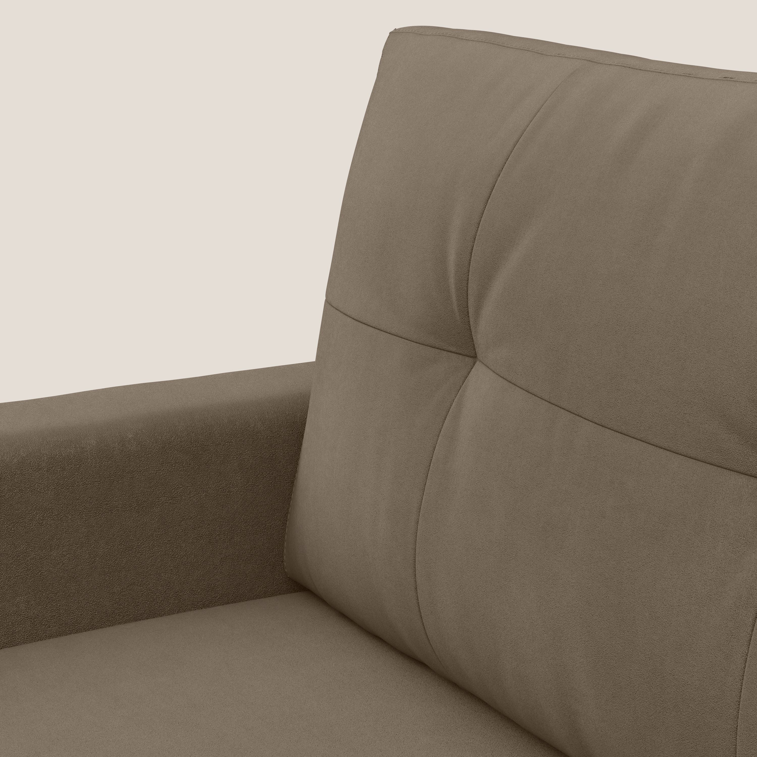 Megan poltrona letto in microfibra smacchiabile T11 marrone - divani.store