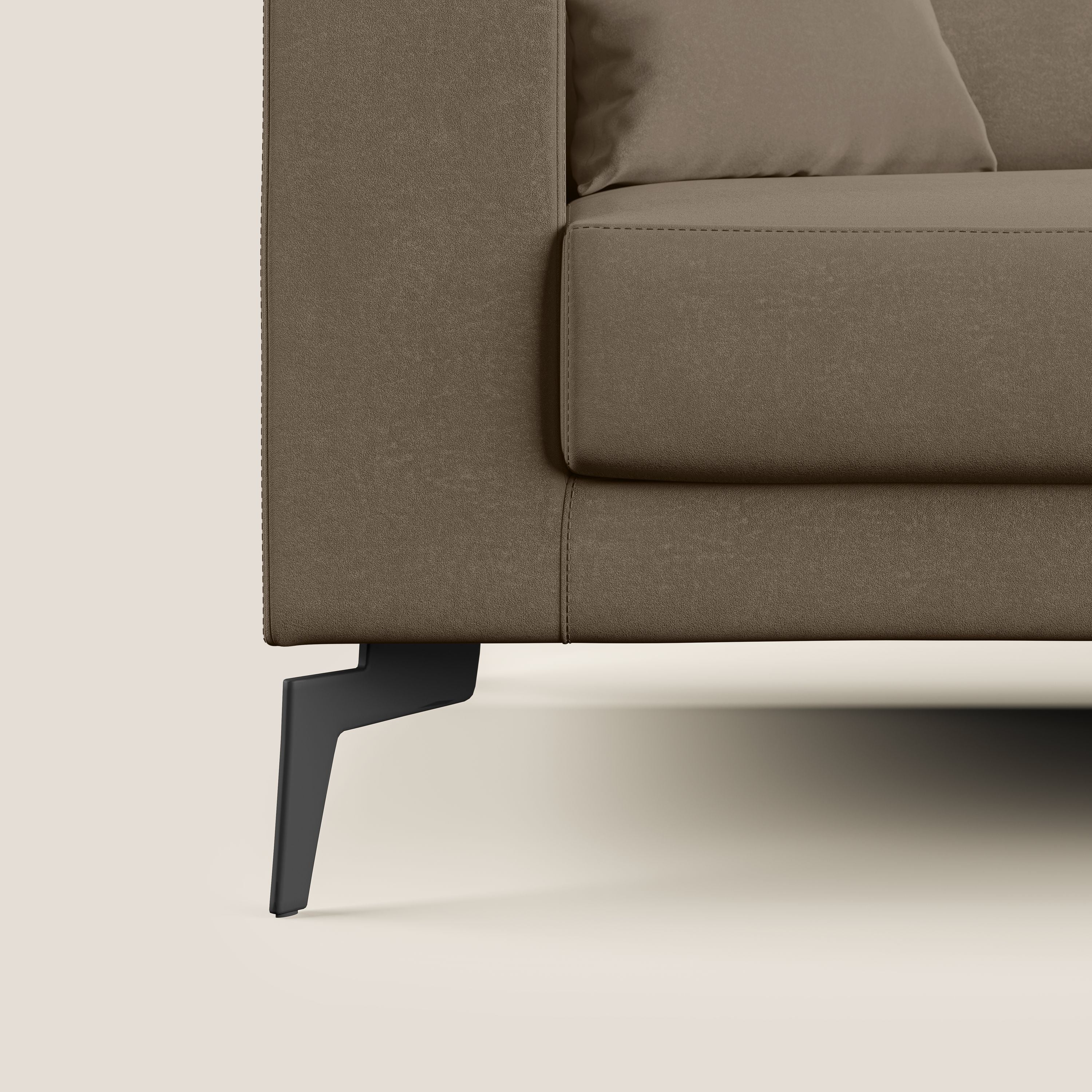 Prestige divano angolare reversibile in microfibra smacchiabile T11 marrone - divani.store