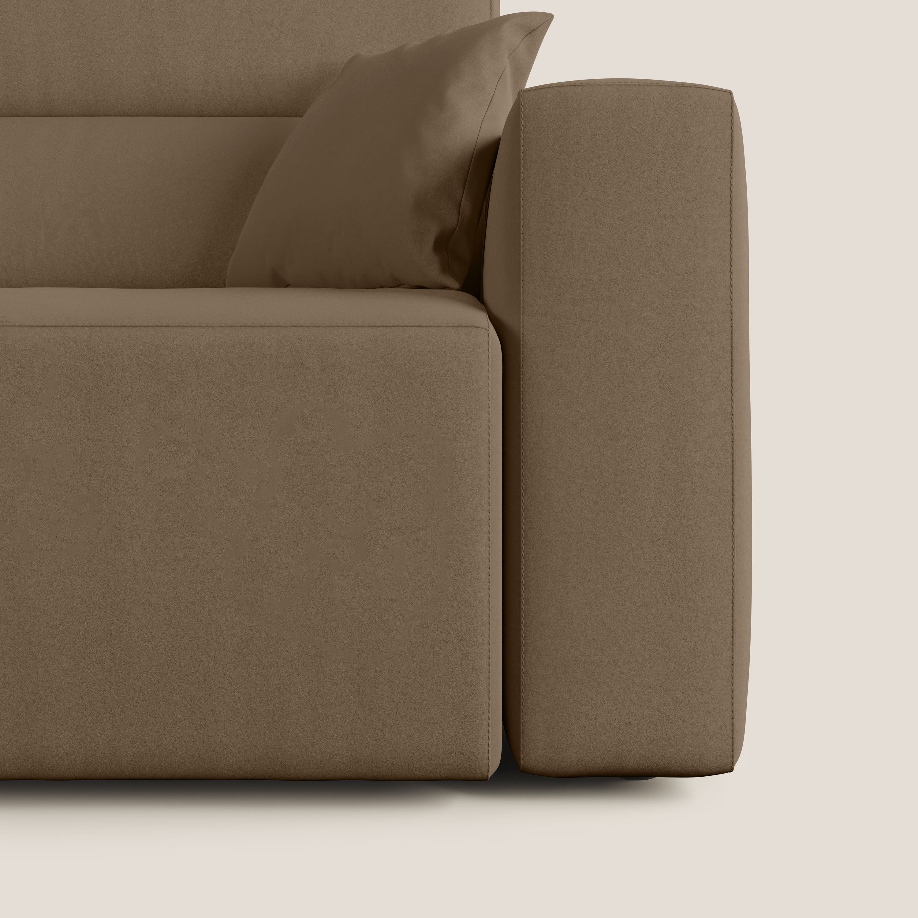Orwell divano con seduta estraibile in microfibra smacchiabile T11 marrone - divani.store