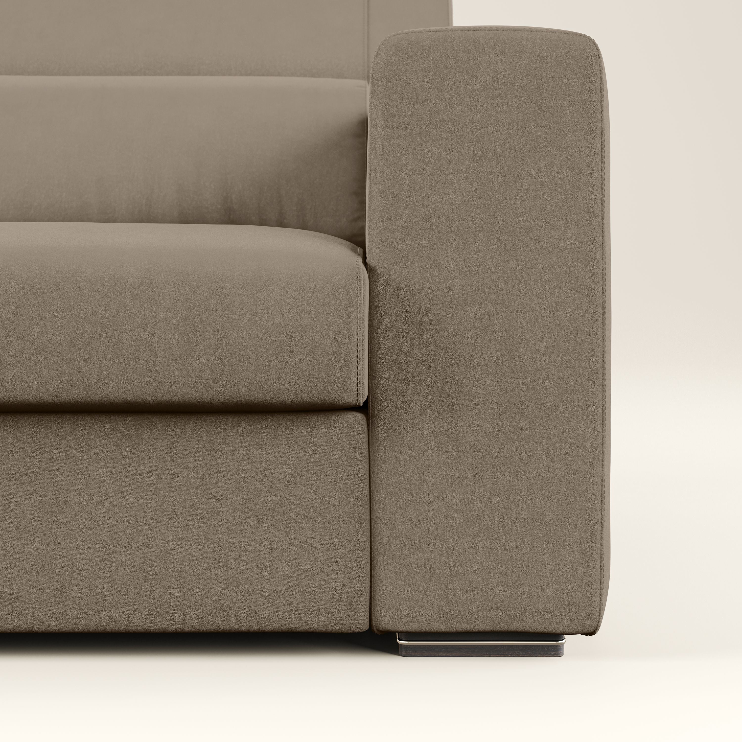 Vegas divano con poggiatesta reclinabili in microfibra smacchiabile T11 marrone - divani.store