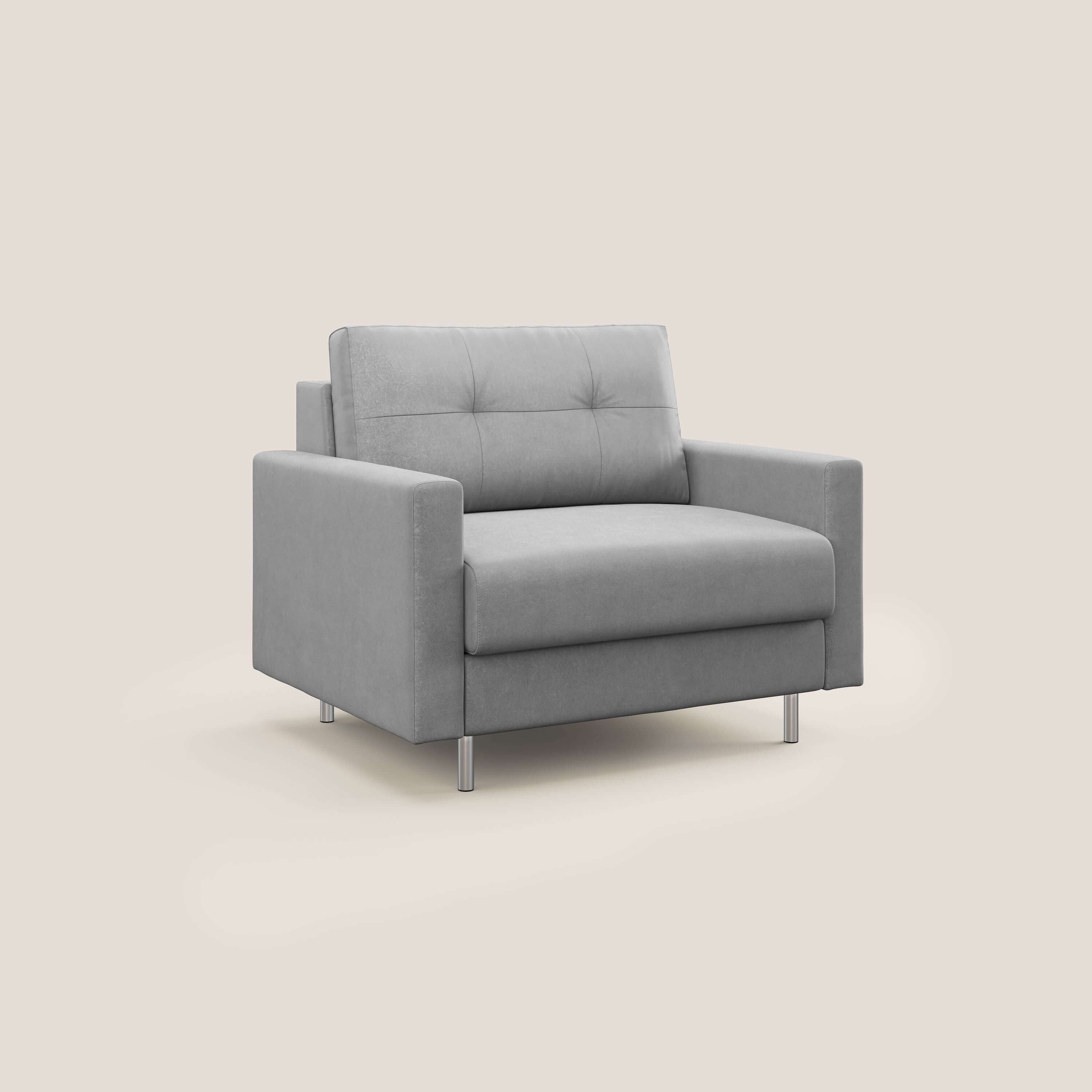 Megan poltrona letto in microfibra smacchiabile T11 grigio - divani.store