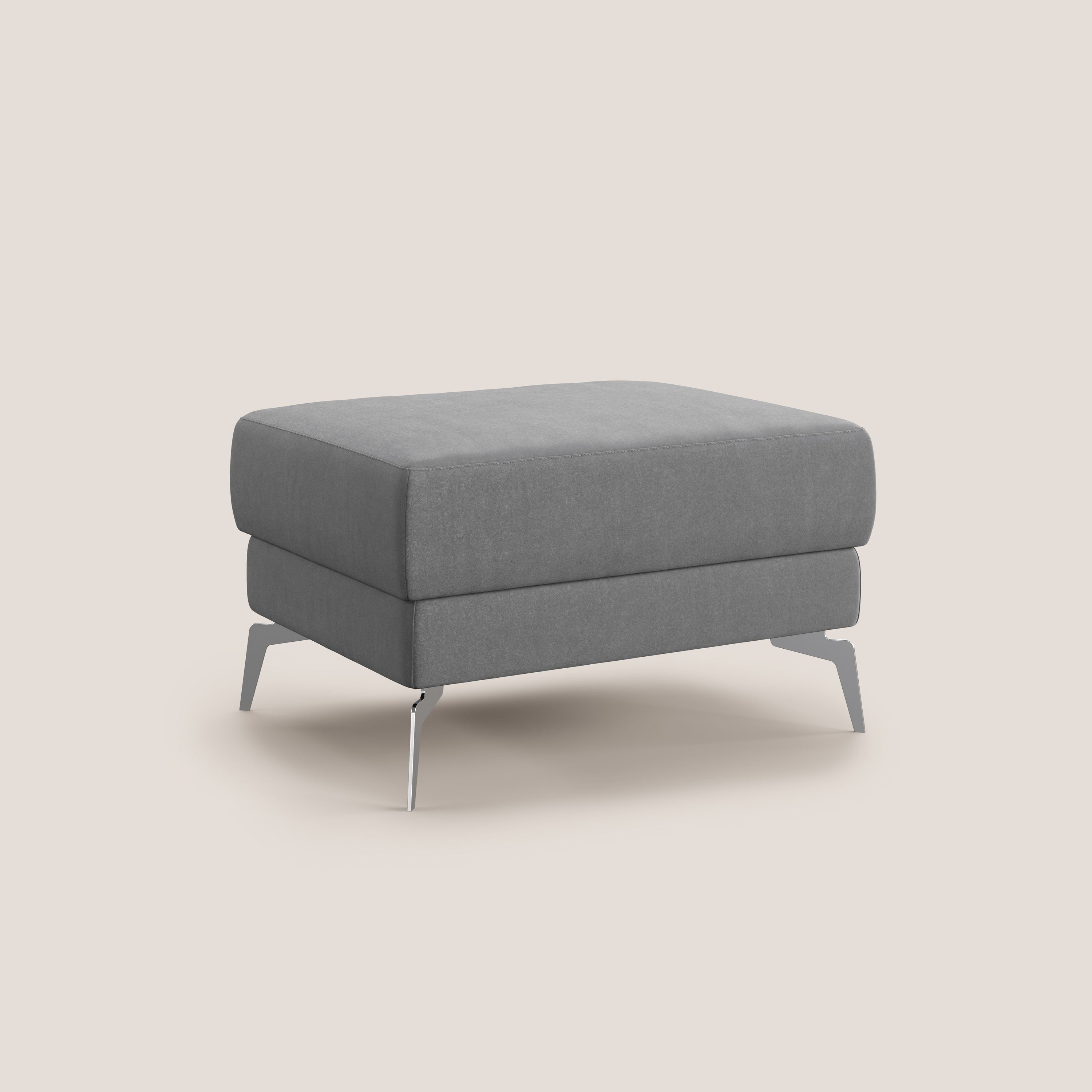 Star Pouf con piedini alti in microfibra impermeabile T11 grigio - divani.store