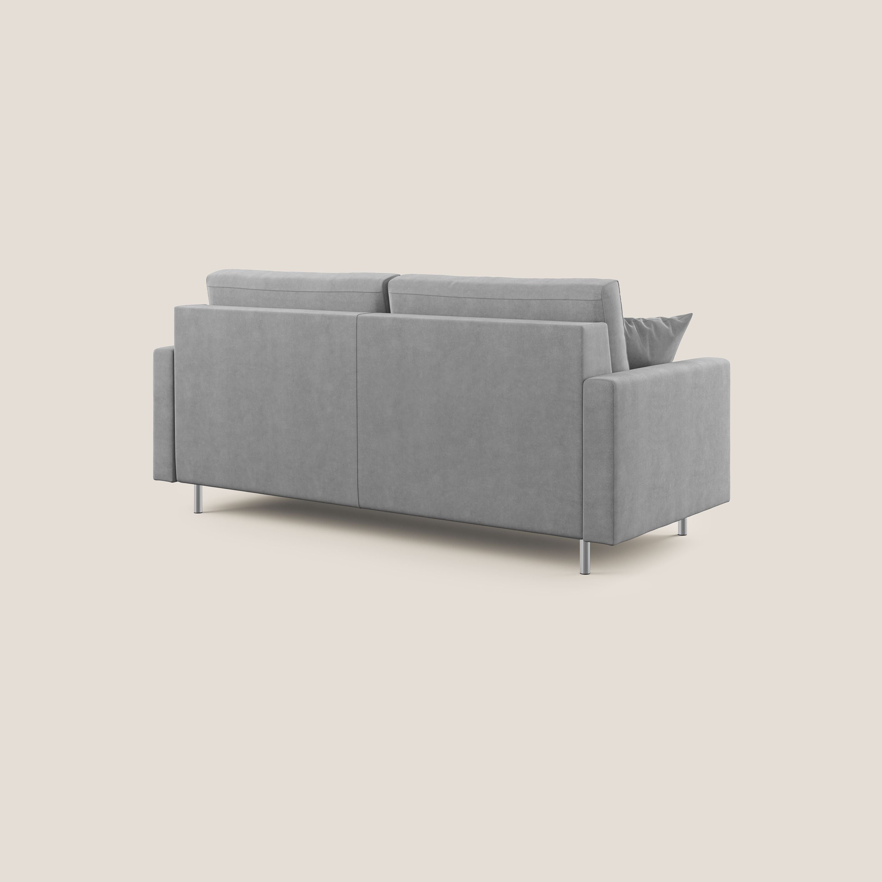 Megan divano letto matrimoniale in microfibra smacchiabile T11 grigio - divani.store