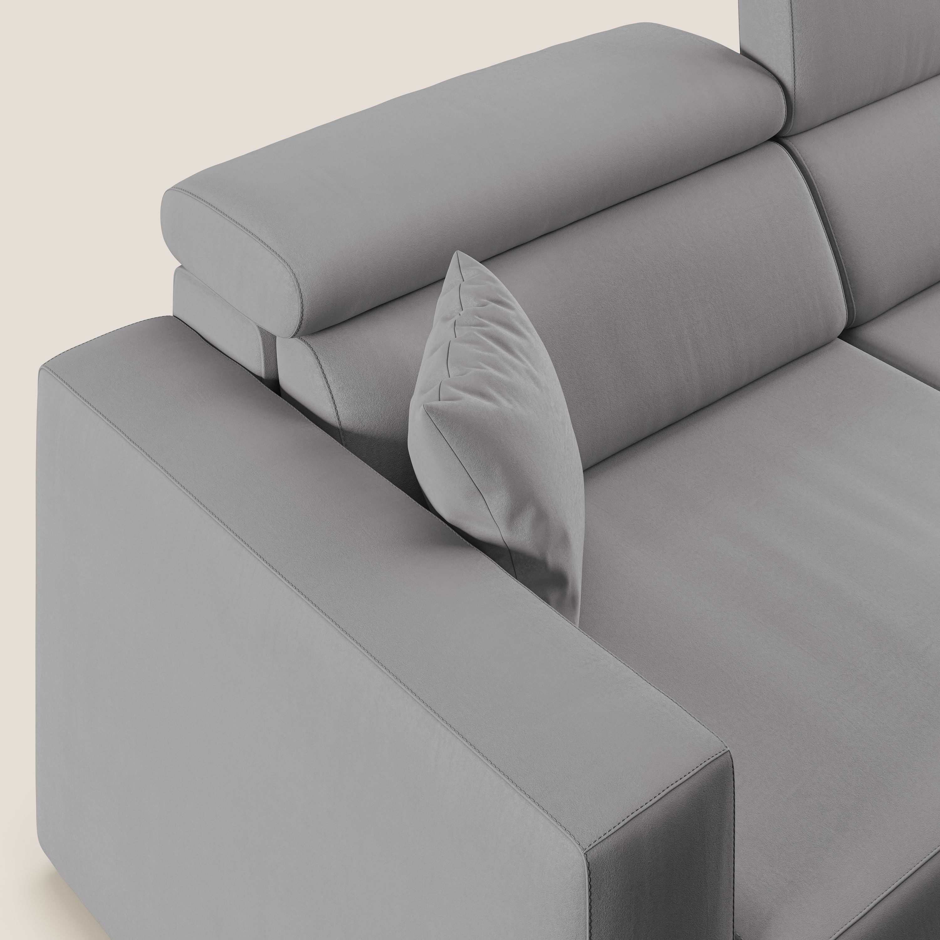 Orwell divano con seduta estraibile in microfibra smacchiabile T11 grigio - divani.store