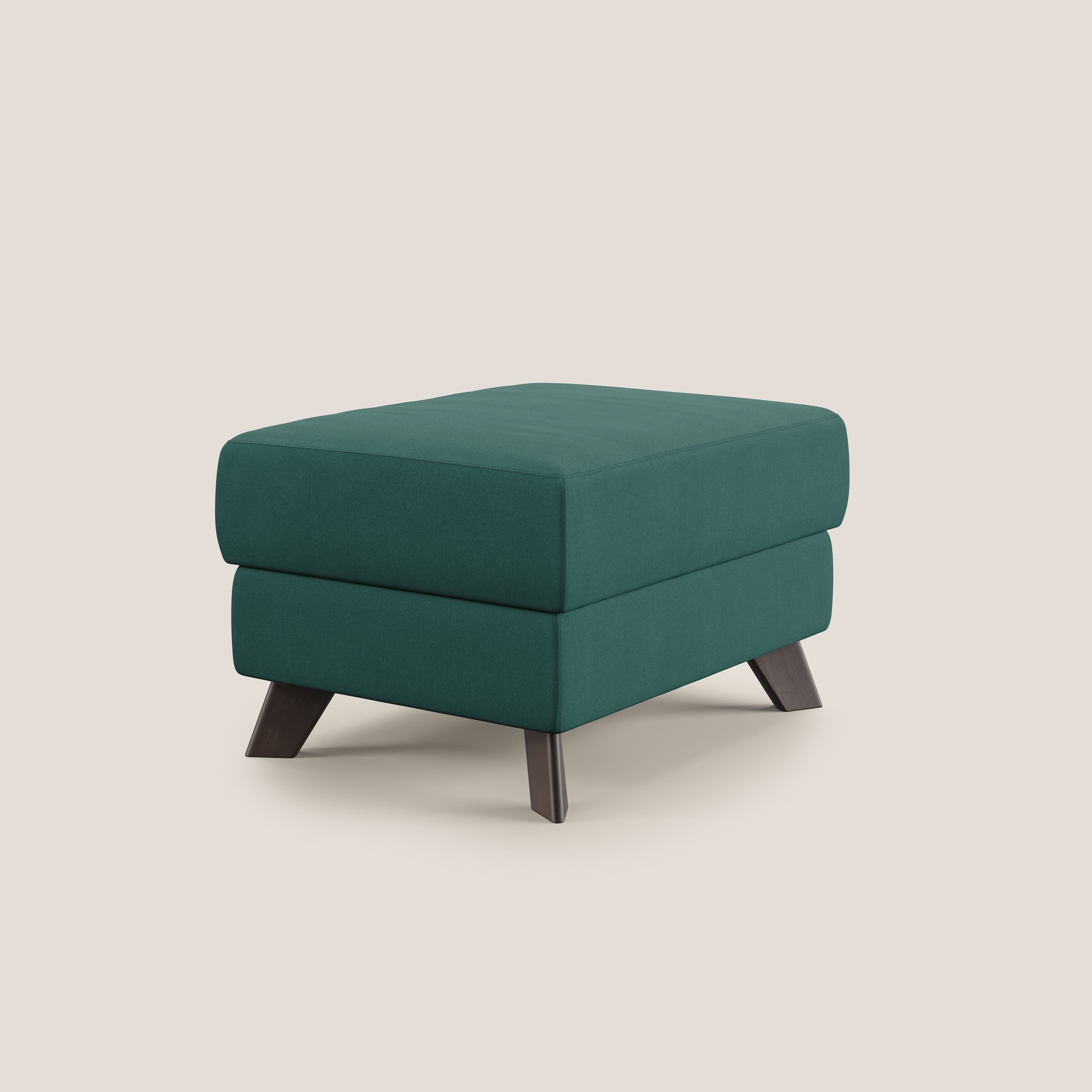 Moon Pouf contenitore e piedini alti in microfibra impermeabile T11 petrolio - divani.store