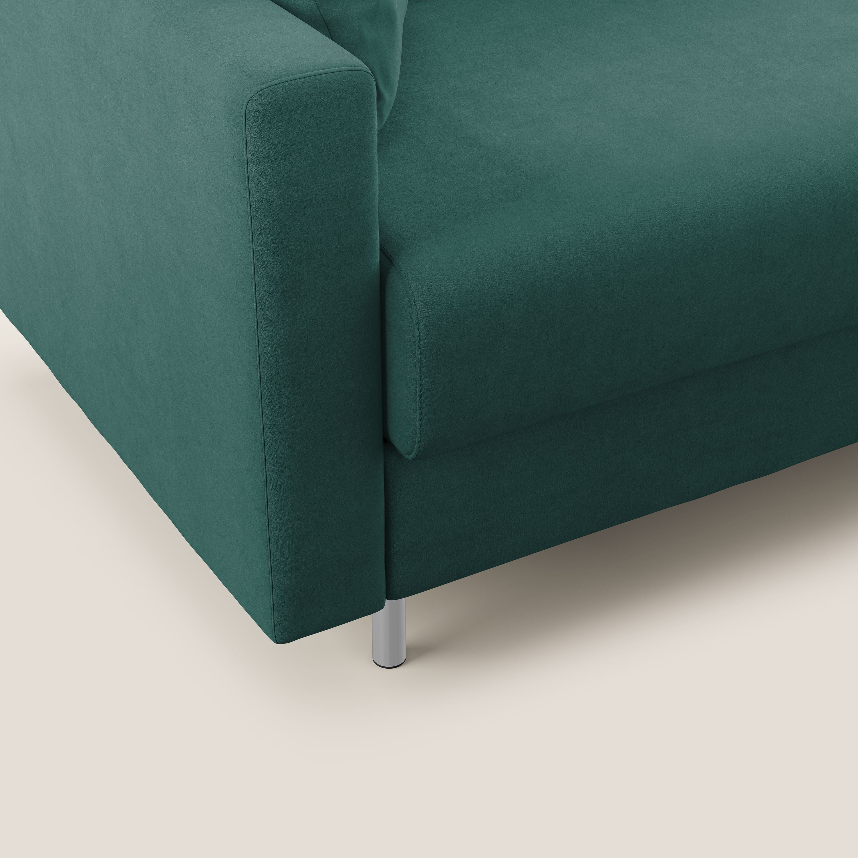 Megan divano letto angolare in microfibra smacchiabile T11 petrolio - divani.store