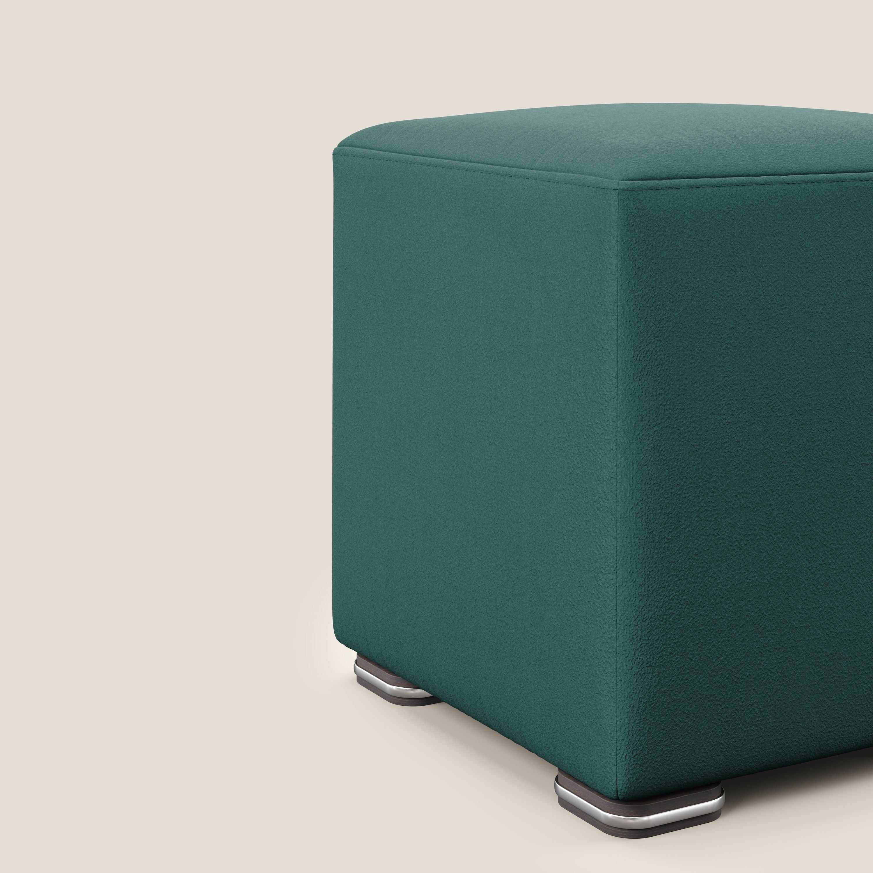 Cube pouf in microfibra smacchiabile T11 petrolio - divani.store