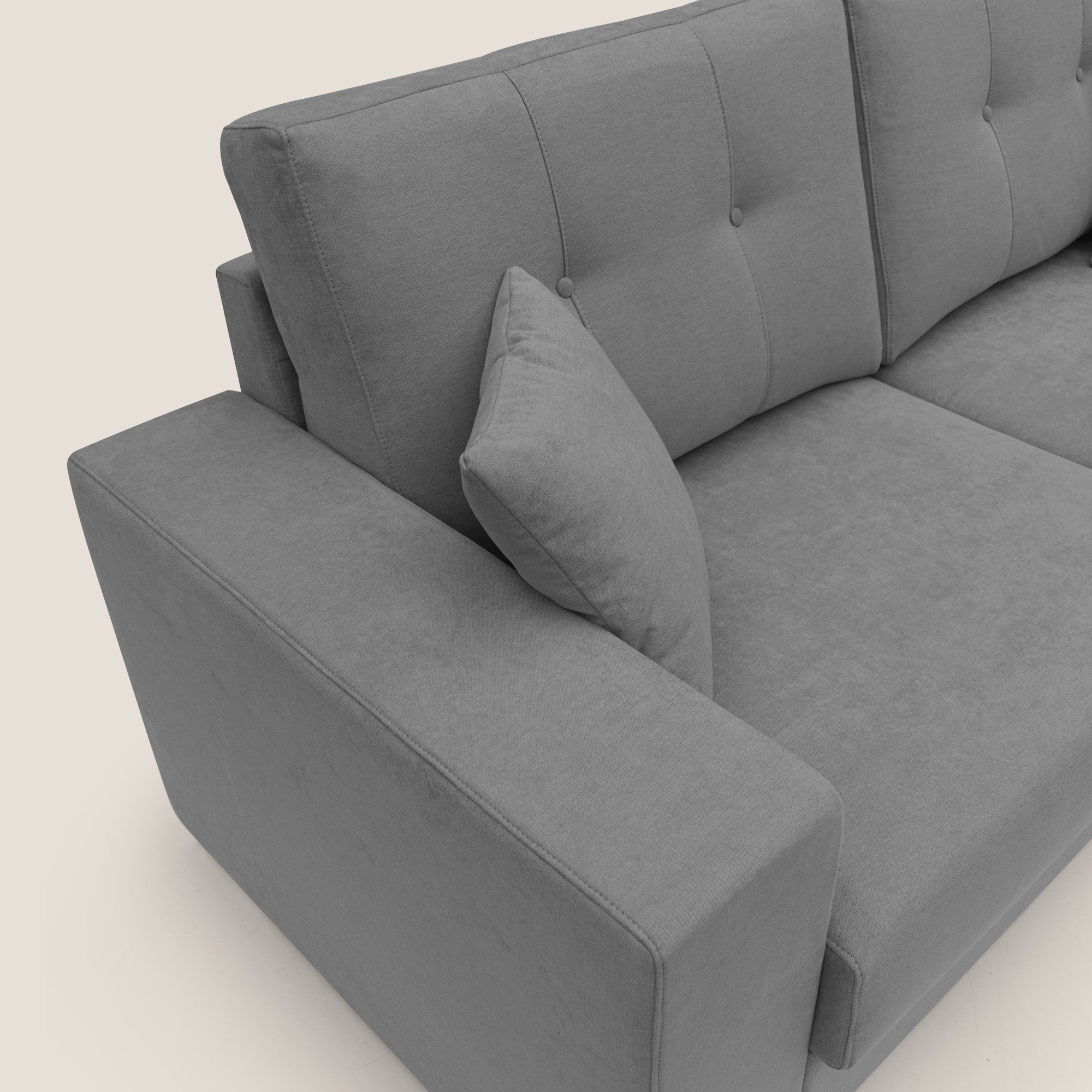 Giove divano in morbido tessuto impermeabile T02 grigio - divani.store