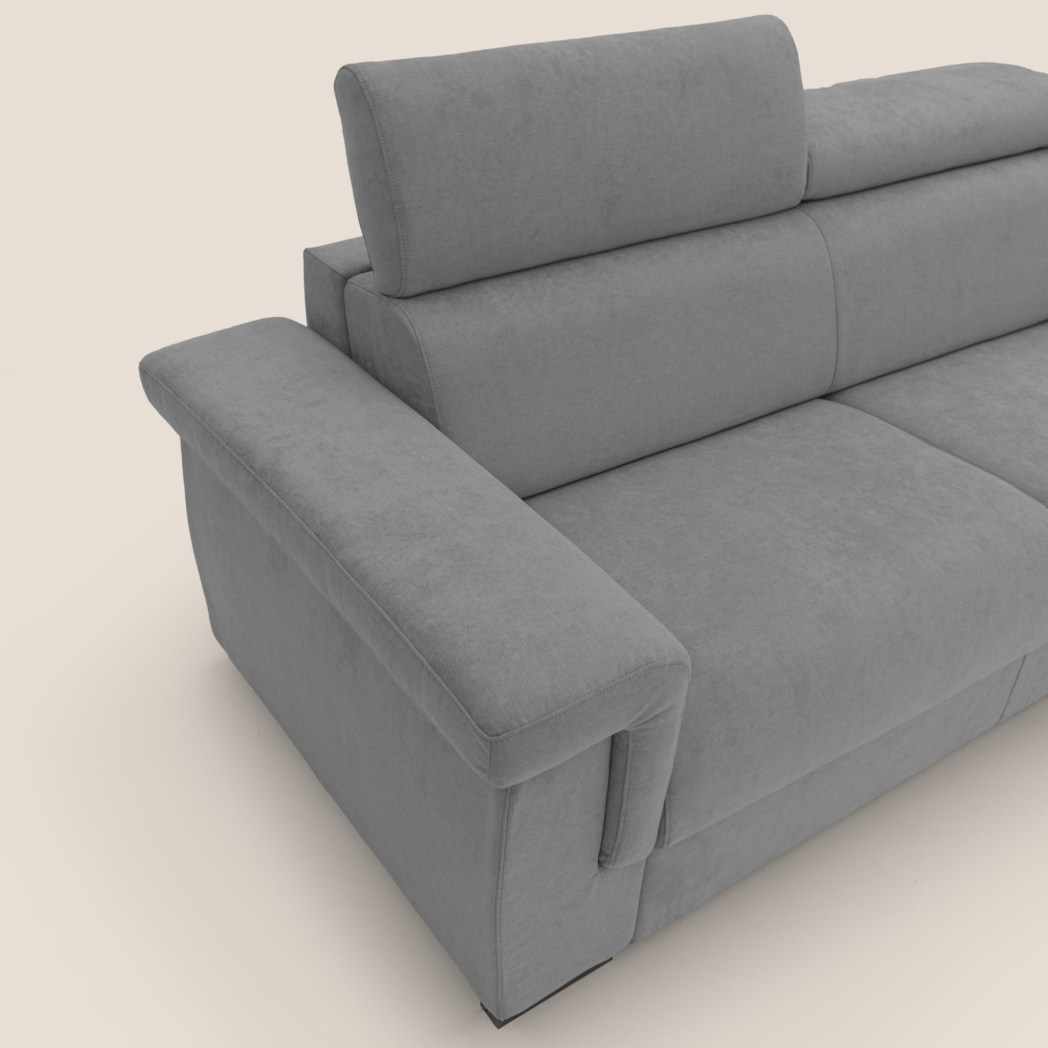 Bjorn Schlafsofa 220 cm (mat. 140x197 cm) mit H18 cm Matratze aus wasserfestem Stoff T02 GRAU