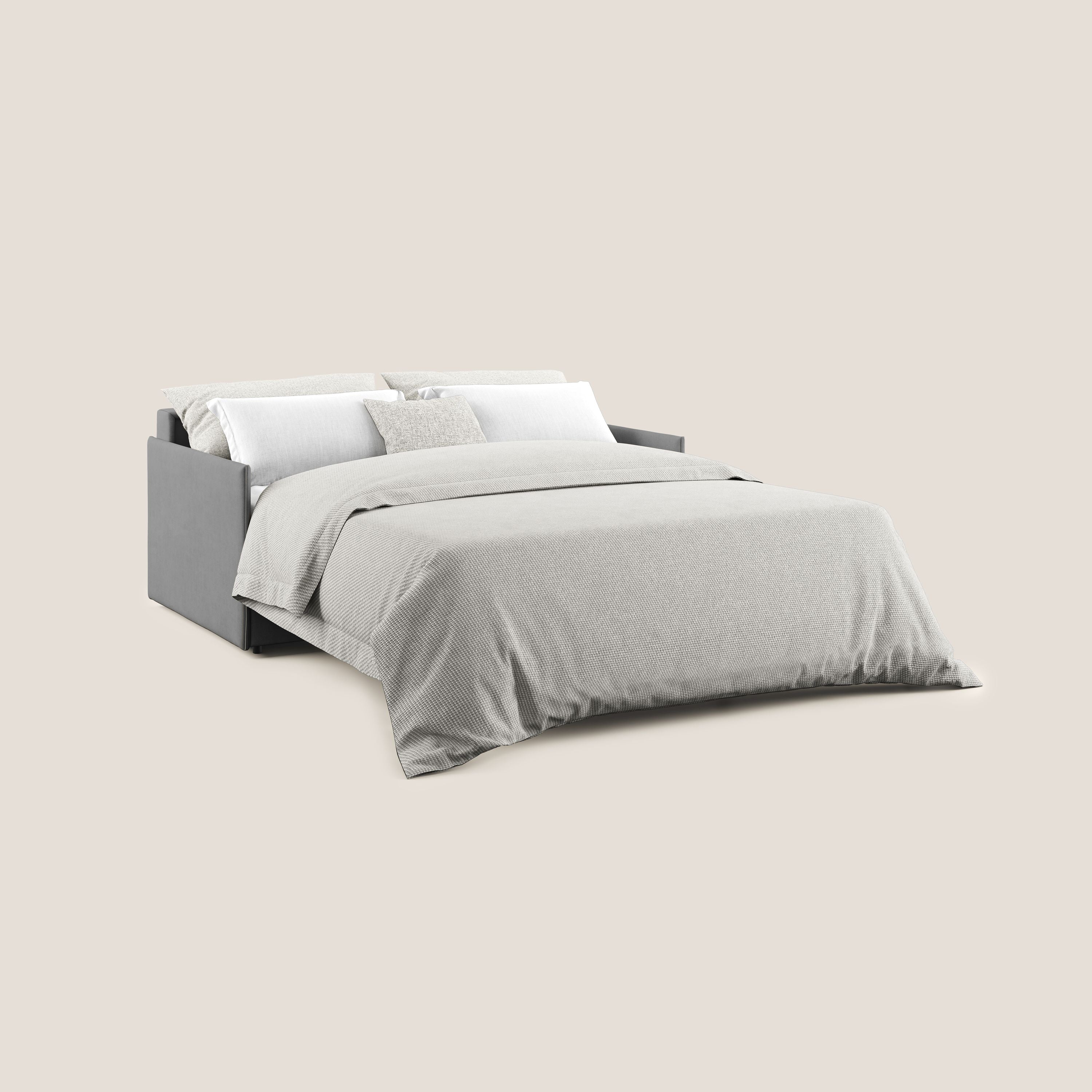 Evans Divano letto in morbido tessuto impermeabile T02 grigio - divani.store
