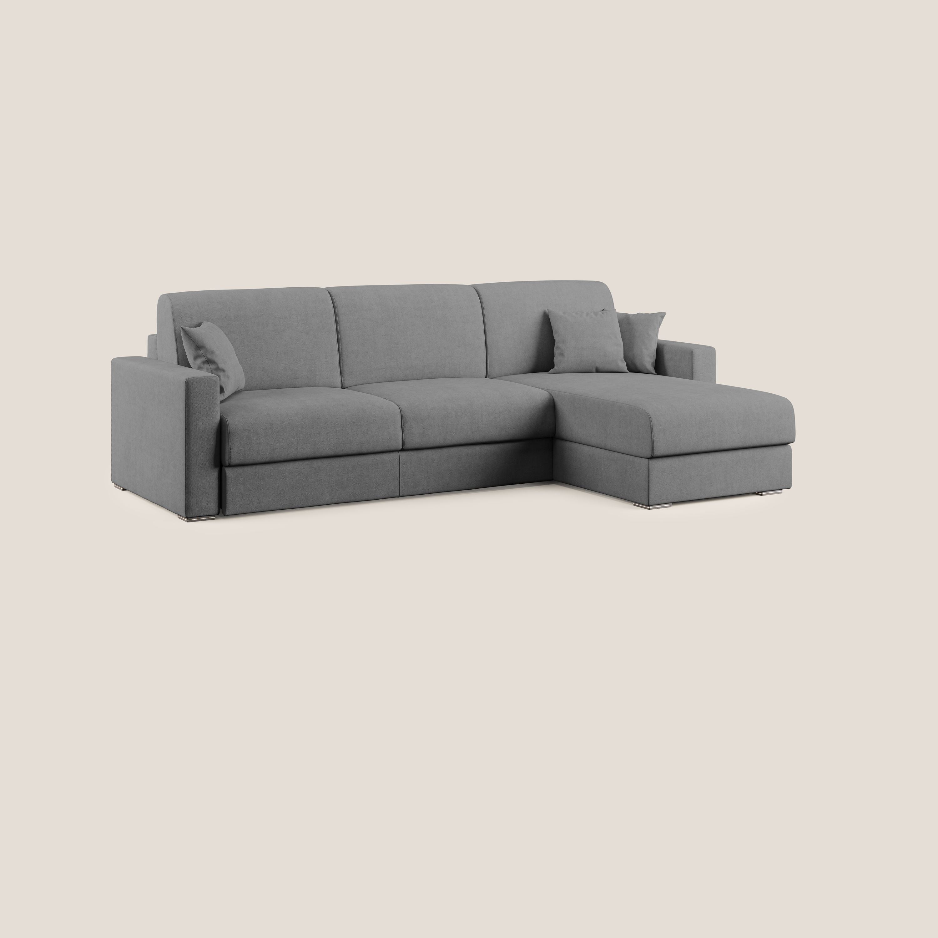 Best Divano letto angolare in tessuto impermeabile T02 grigio - divani.store
