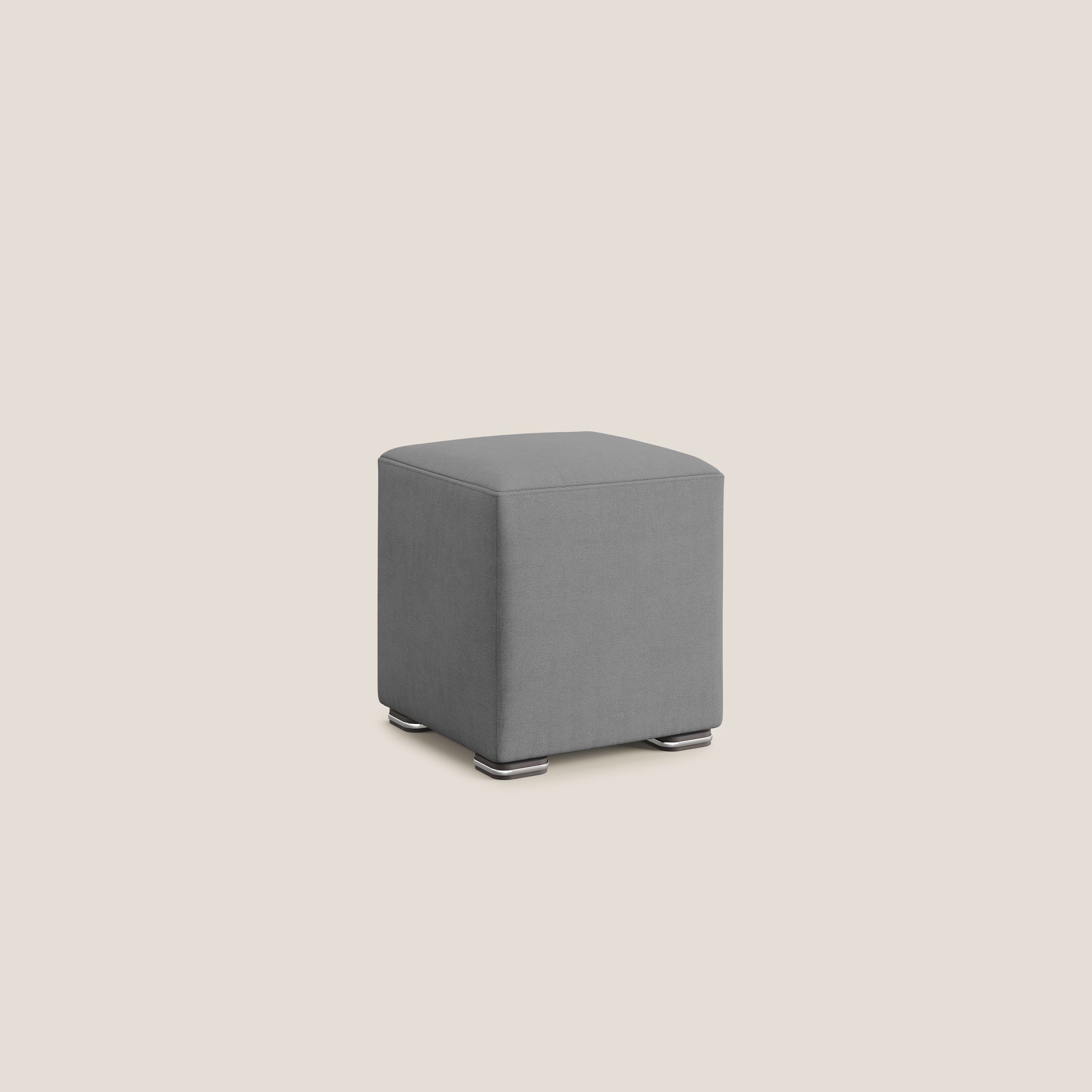 Cube pouf in tessuto morbido impermeabile T02 grigio - divani.store