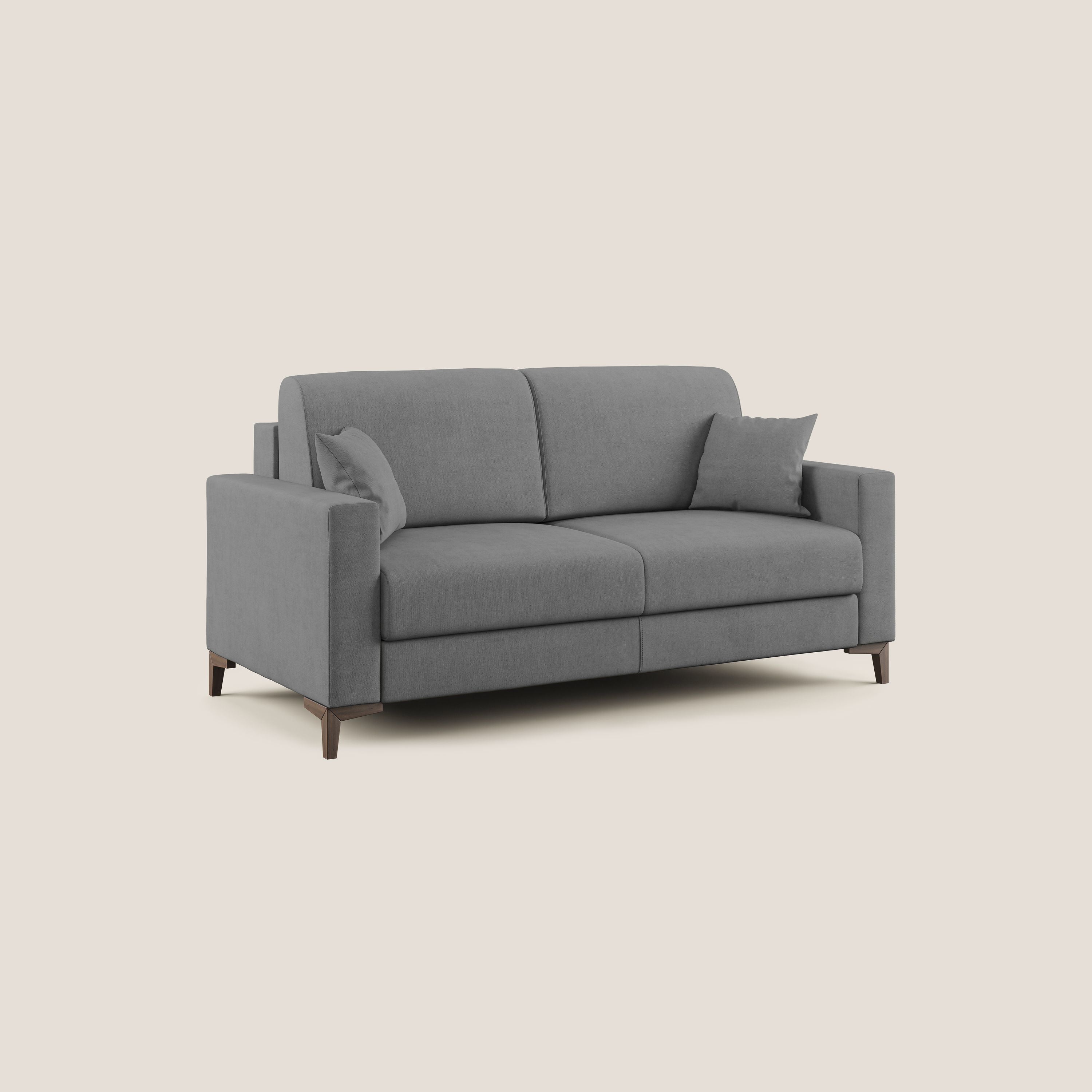 Kafka divano letto matrimoniale in morbido tessuto impermeabile T02 grigio - divani.store