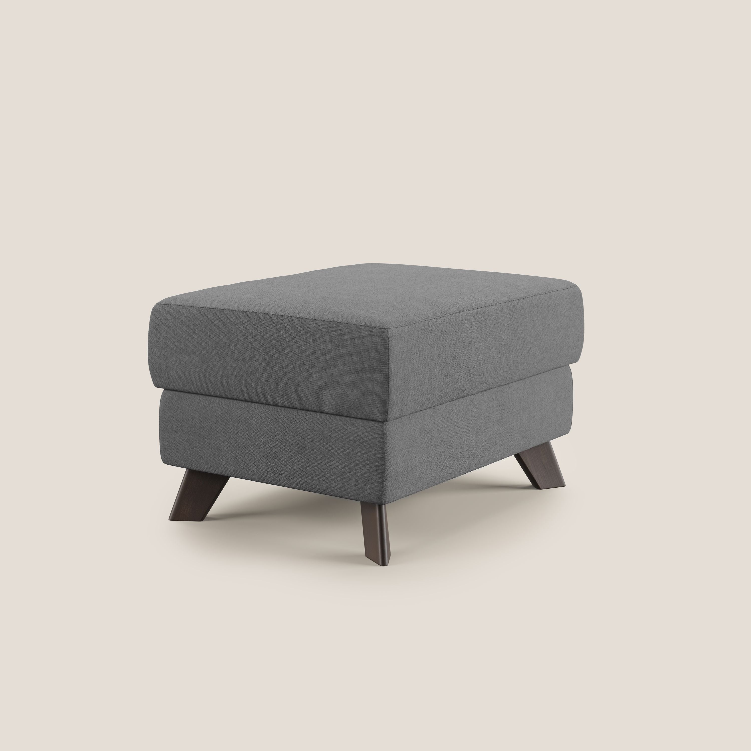 Moon Pouf contenitore e piedini alti in tessuto morbido impermeabile T02 grigio - divani.store