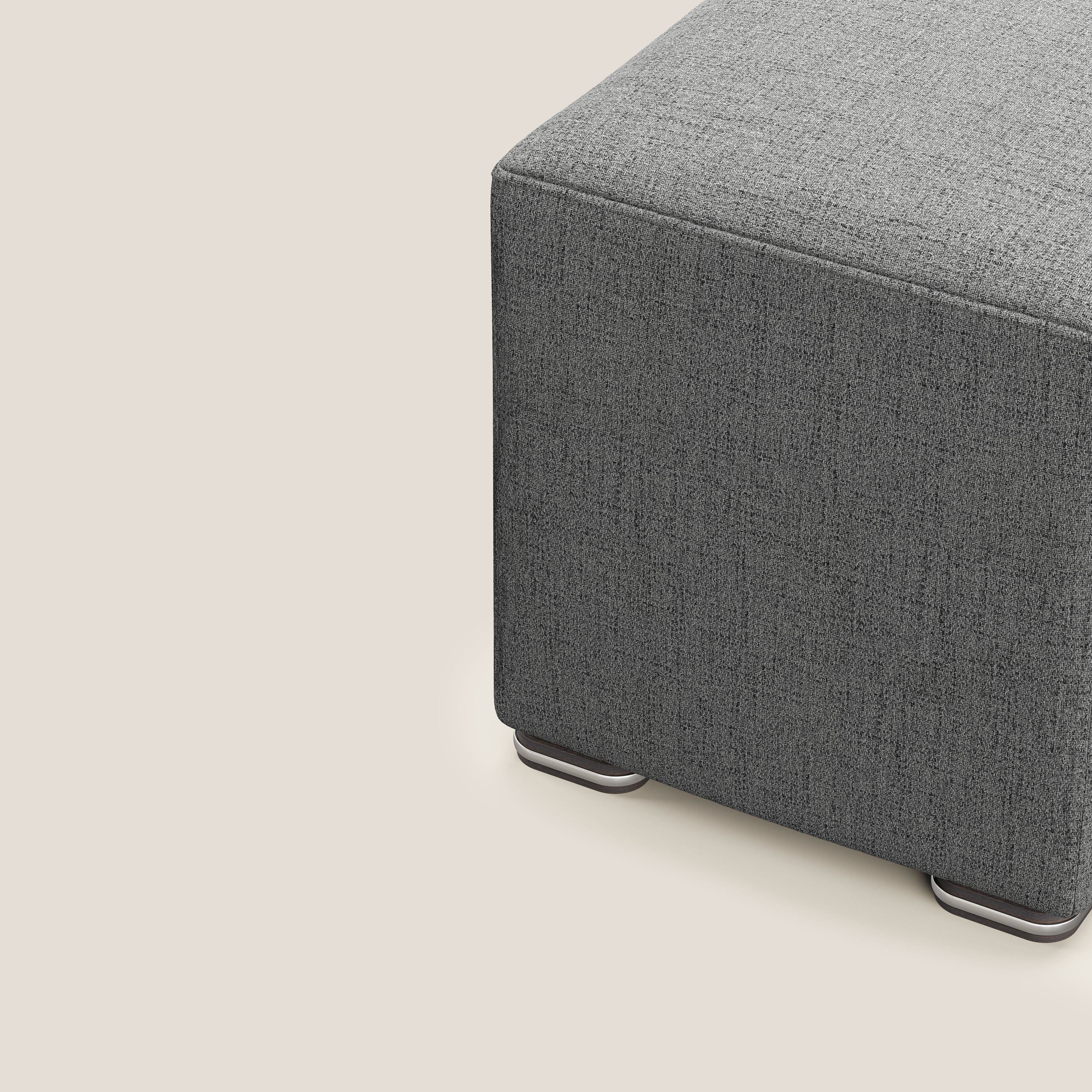 Cube pouf in tessuto morbido impermeabile T03 grigio - divani.store