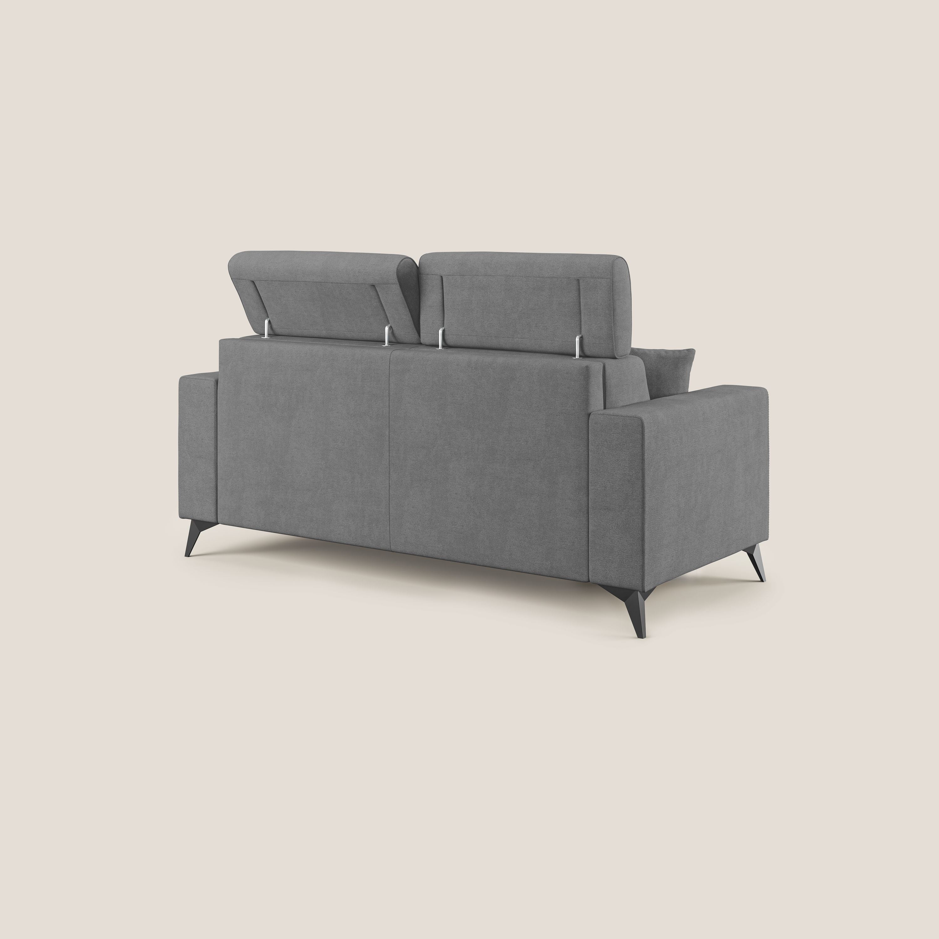 Pegaso divano letto con poggiatesta reclinabili e rivestimento T02 grigio - divani.store