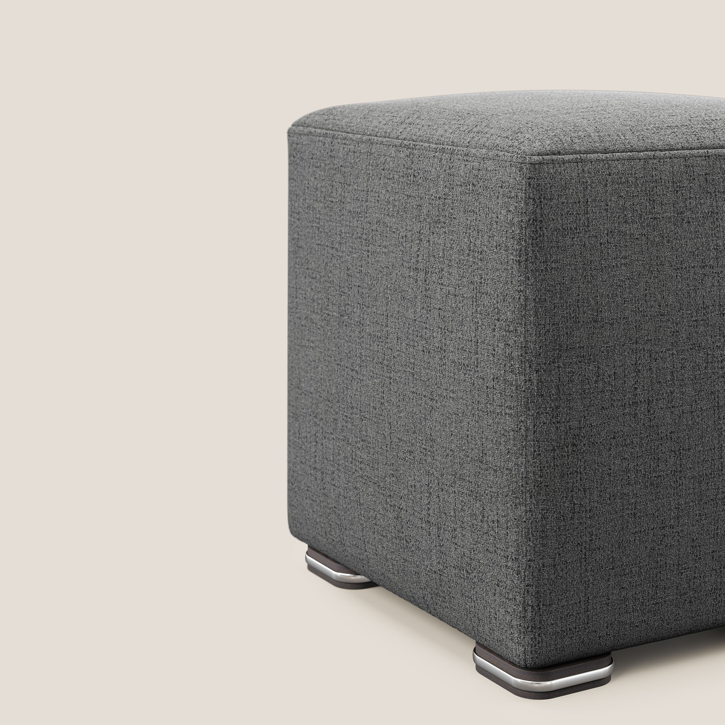 Cube pouf in tessuto morbido impermeabile T03 grigio - divani.store