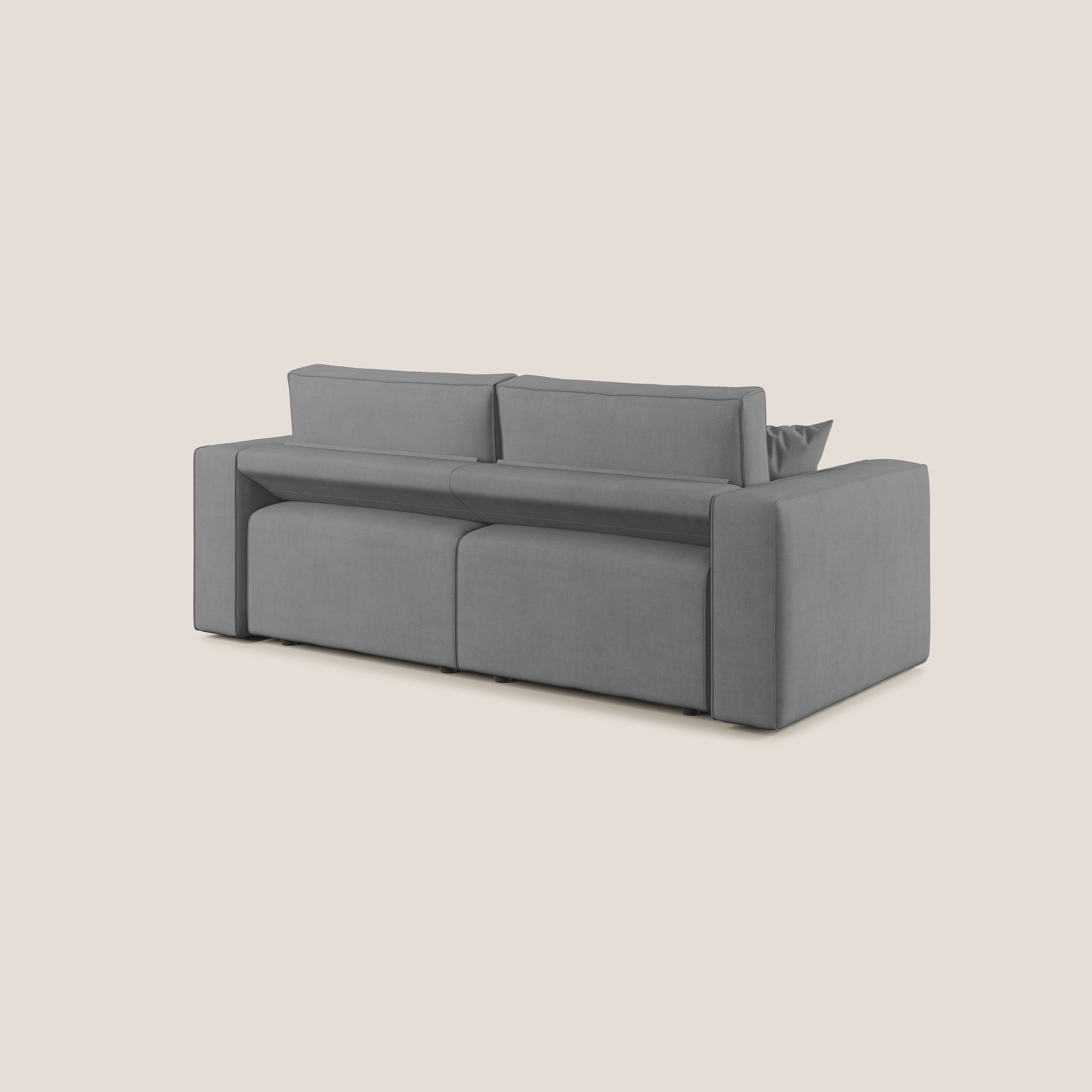 Morfeo divano con sedute estraibili in morbido tessuto impermeabile T02 grigio - divani.store
