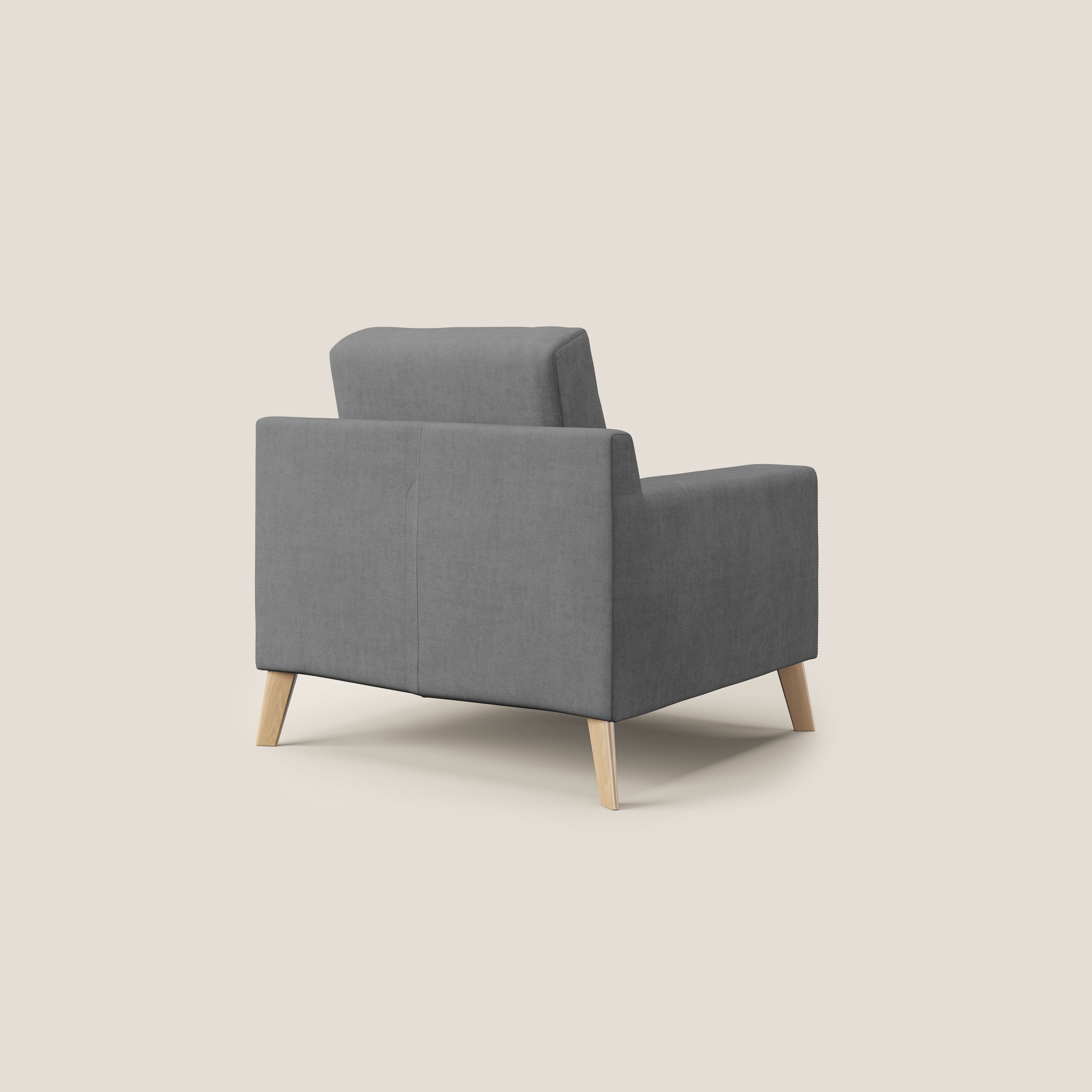 Danish poltroncina in tessuto morbido impermeabile T02 grigio - divani.store