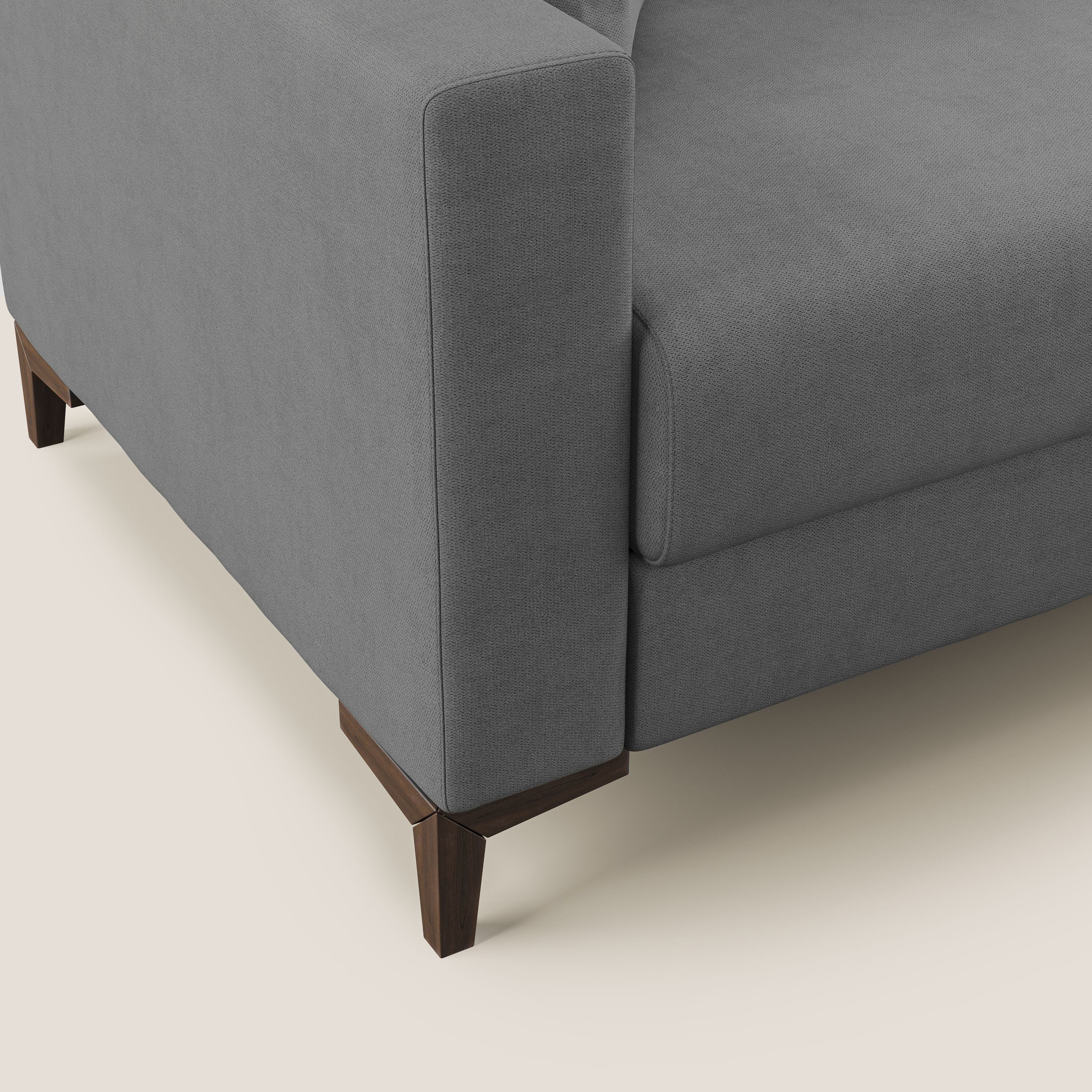 Kafka divano letto matrimoniale in morbido tessuto impermeabile T02 grigio - divani.store