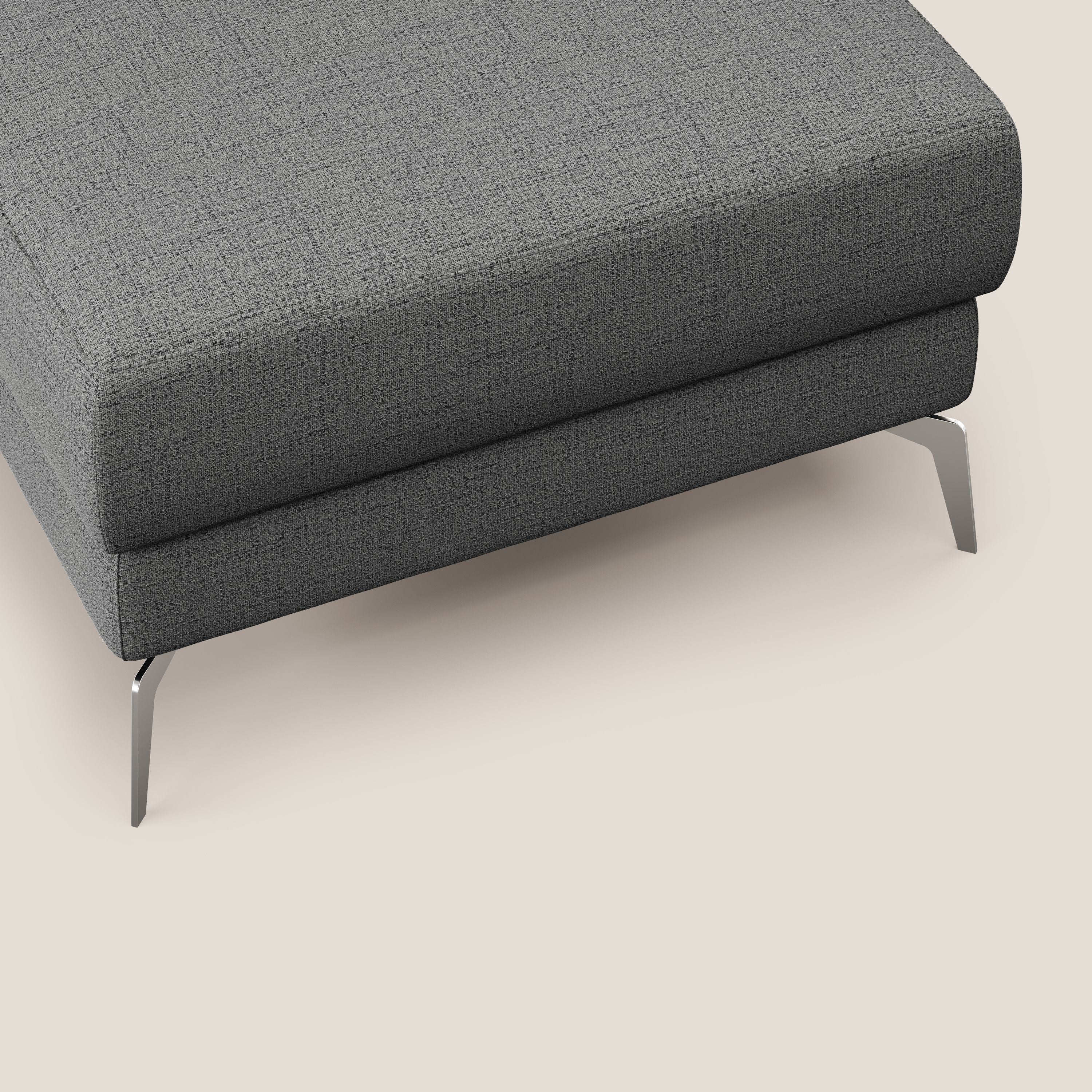 Star Pouf con piedini alti in tessuto impermeabile fiammato T03 grigio - divani.store