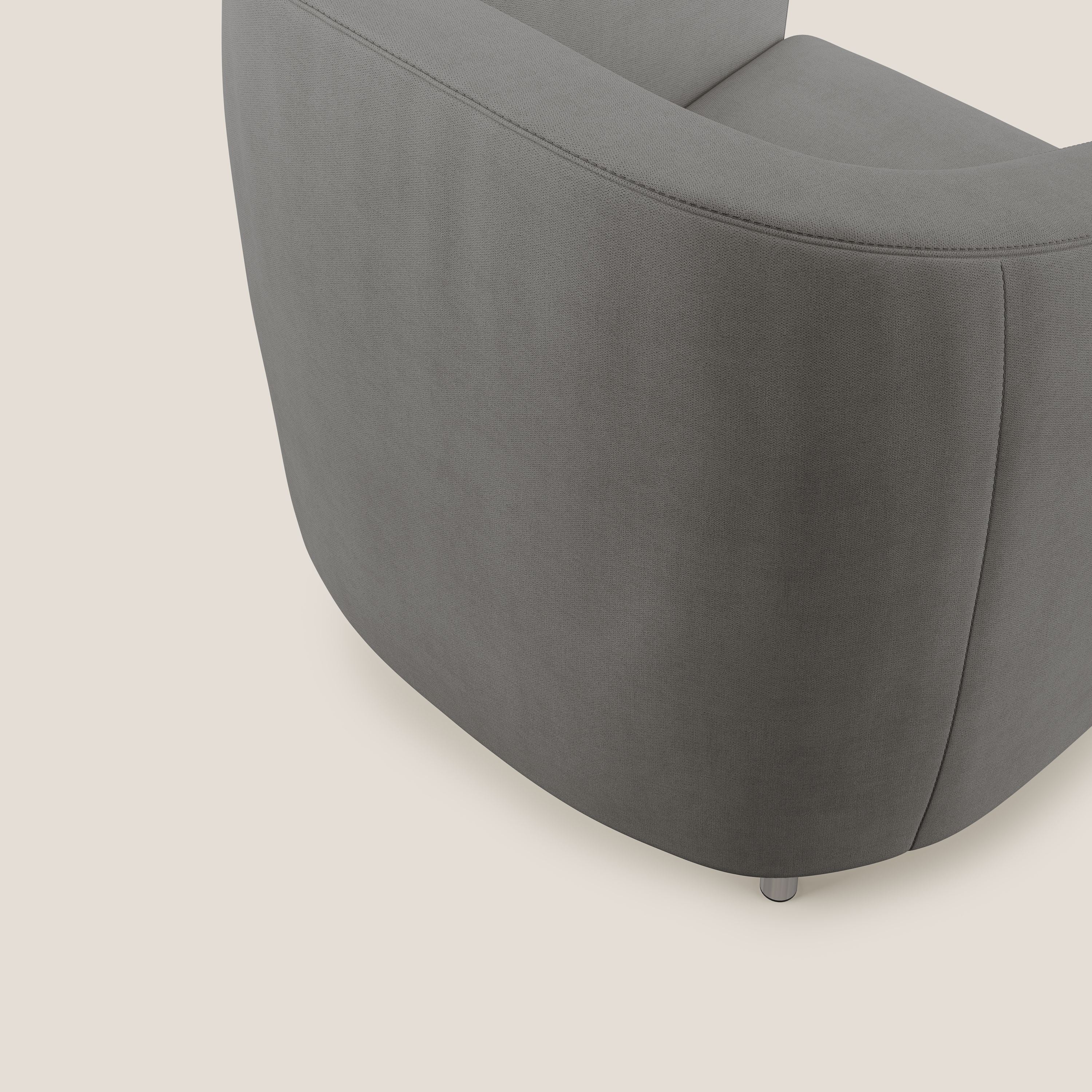 Sally Poltroncina in tessuto morbido impermeabile T02 grigio - divani.store