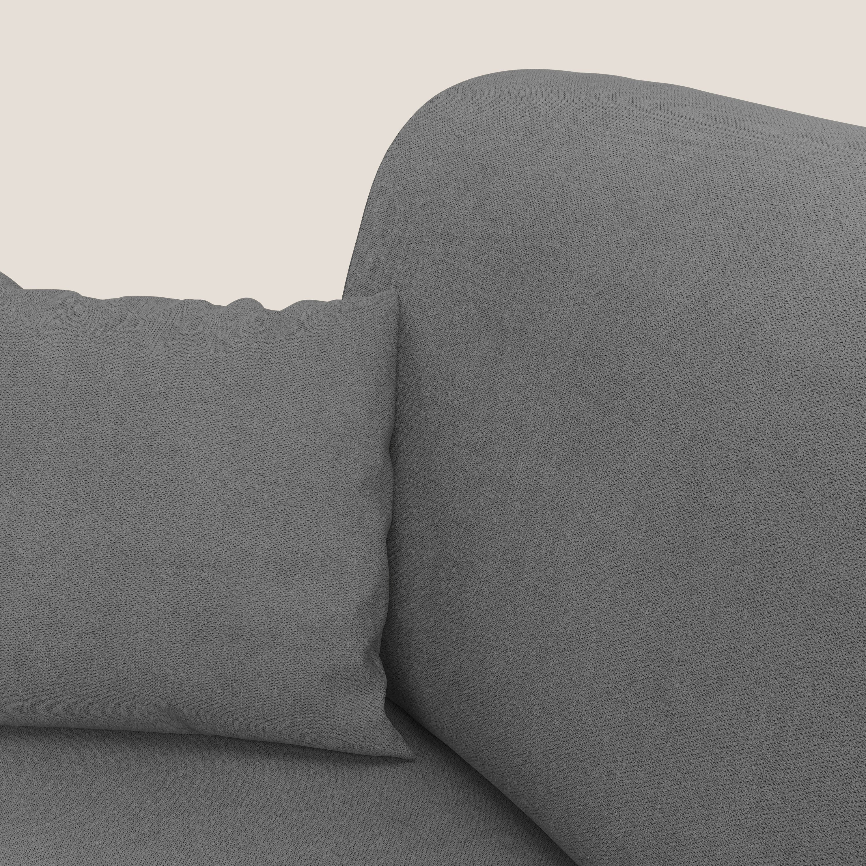 Kafka divano letto angolare in morbido tessuto impermeabile T02 grigio - divani.store