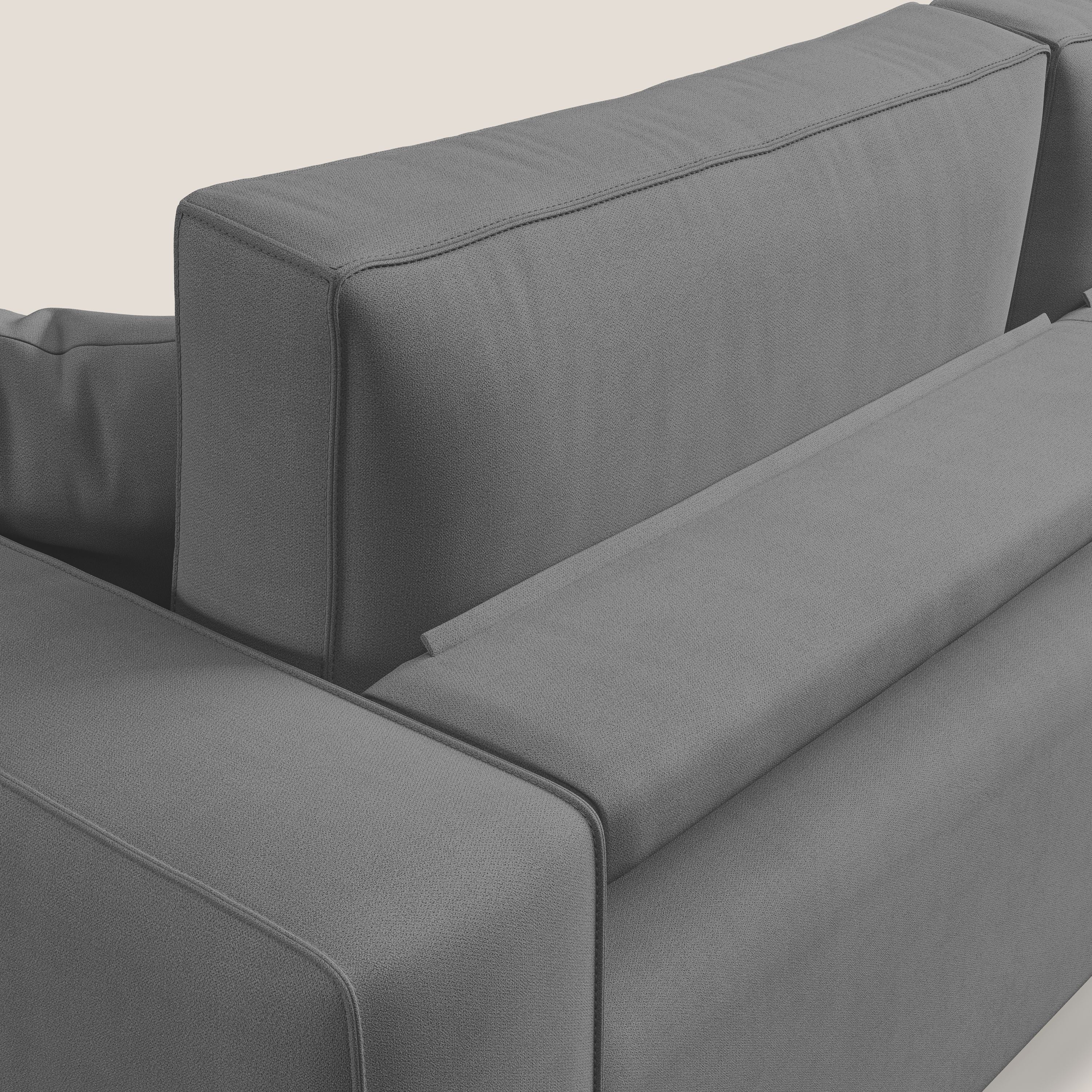 Morfeo divano con sedute estraibili in morbido tessuto impermeabile T02 grigio - divani.store