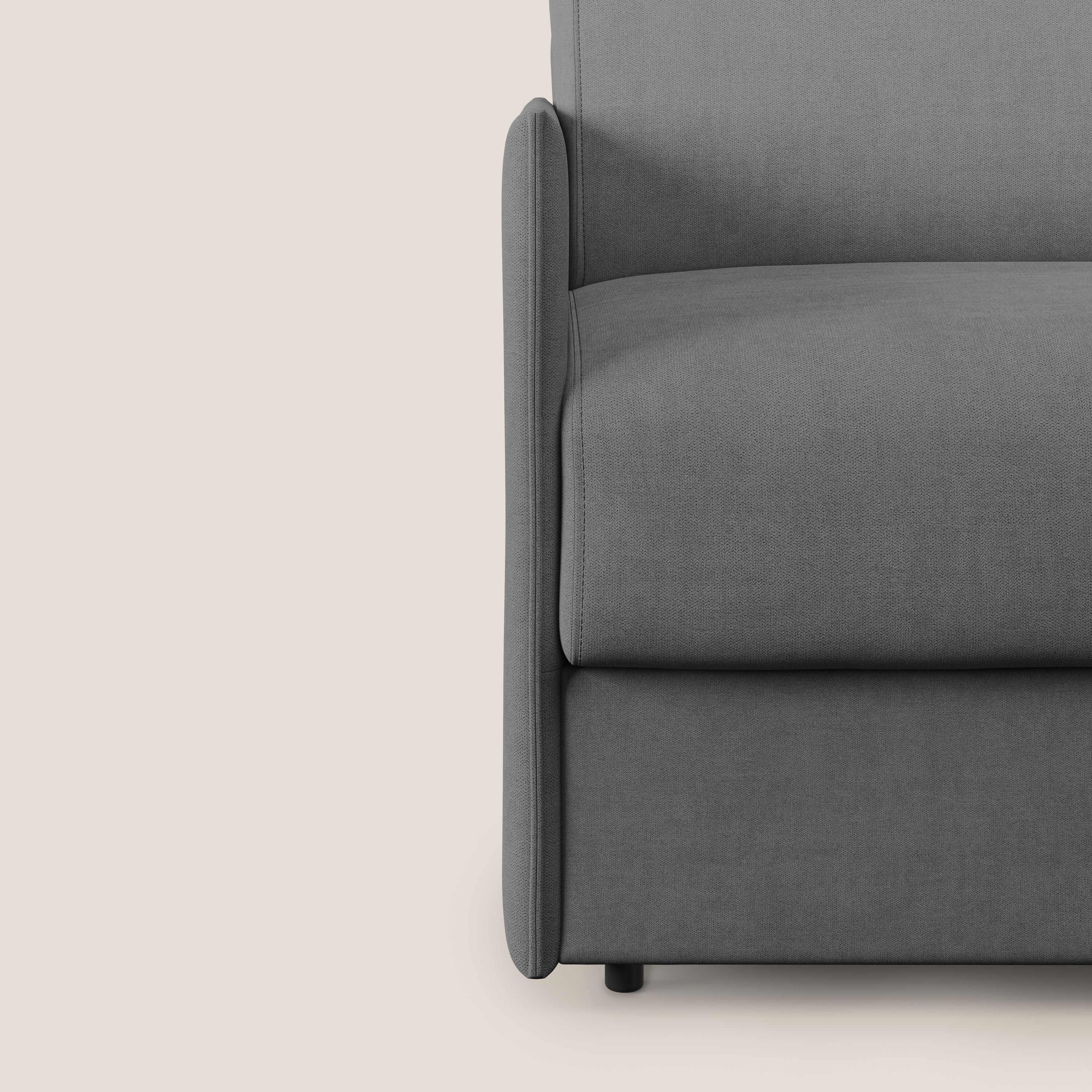 Evans poltrona letto in morbido tessuto impermeabile T02 grigio - divani.store
