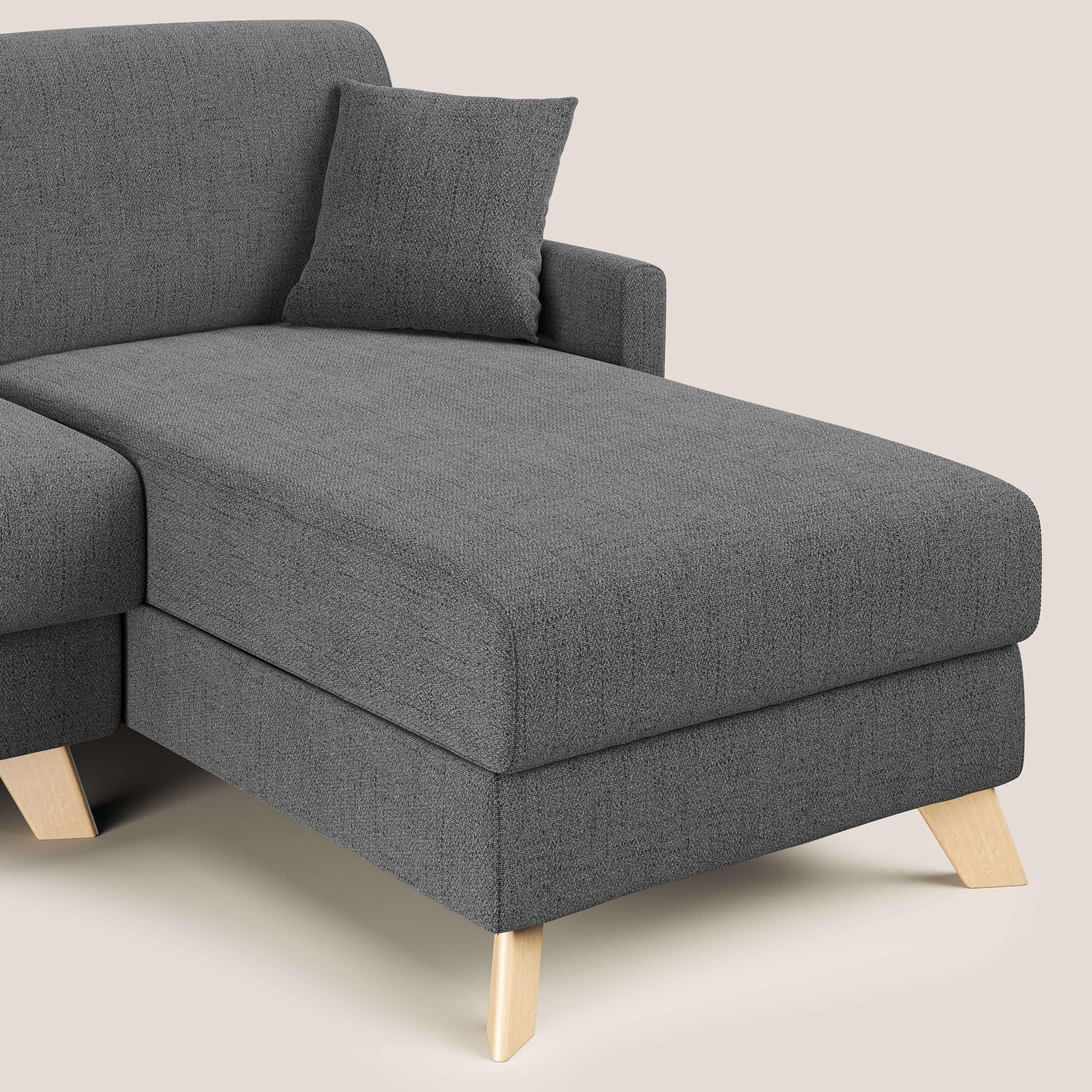 Edgar divano letto angolare in tessuto felis impermeabile T03 grigio - divani.store