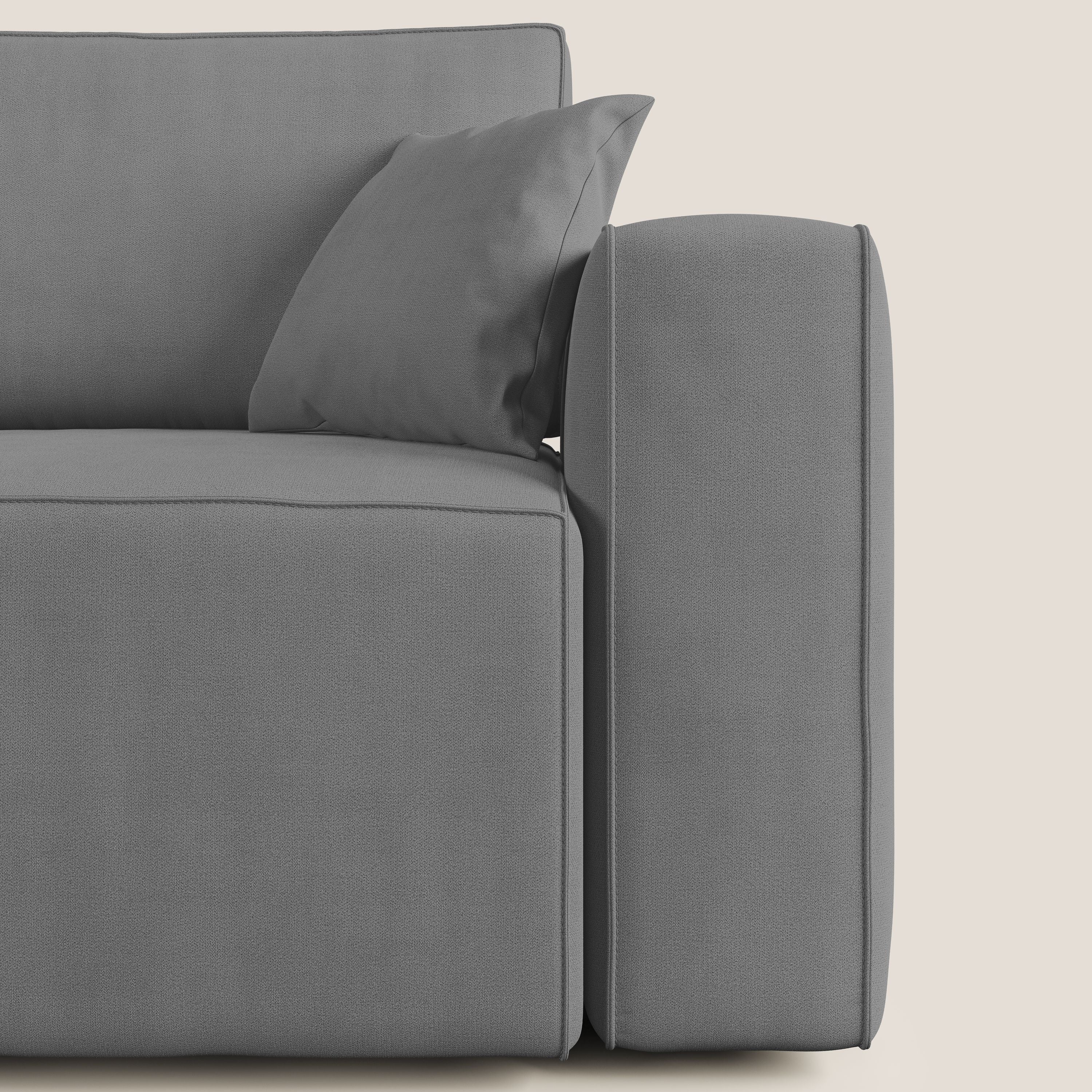 Morfeo divano con sedute estraibili in morbido tessuto impermeabile T02 grigio - divani.store