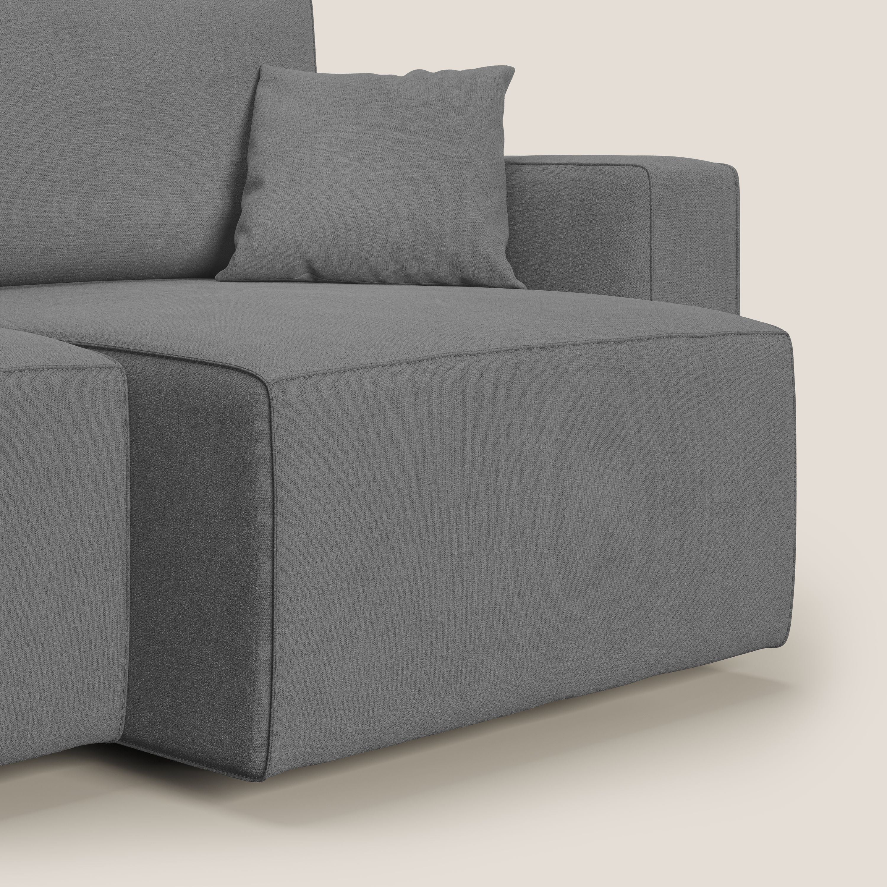 Morfeo divano con sedute estraibili in morbido tessuto impermeabile T02 grigio - divani.store