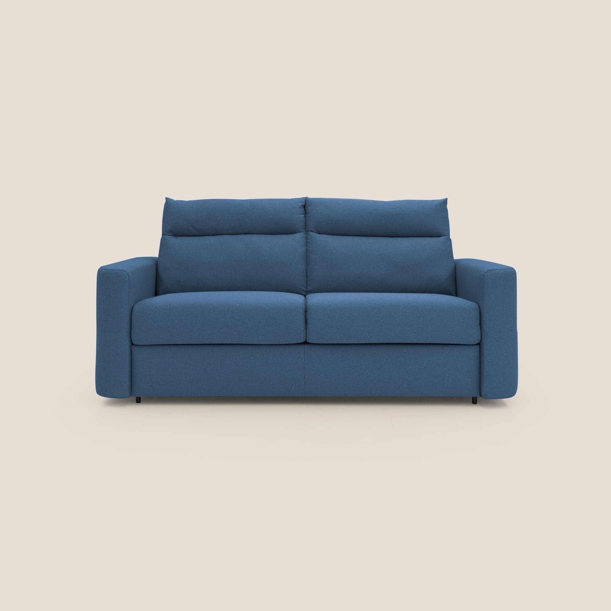 Cupido Schlafsofa 202 cm (mat. 140x197 cm) Matratze H18 aus wasserfestem, baumwollähnlichem Stoff T13 BLAU