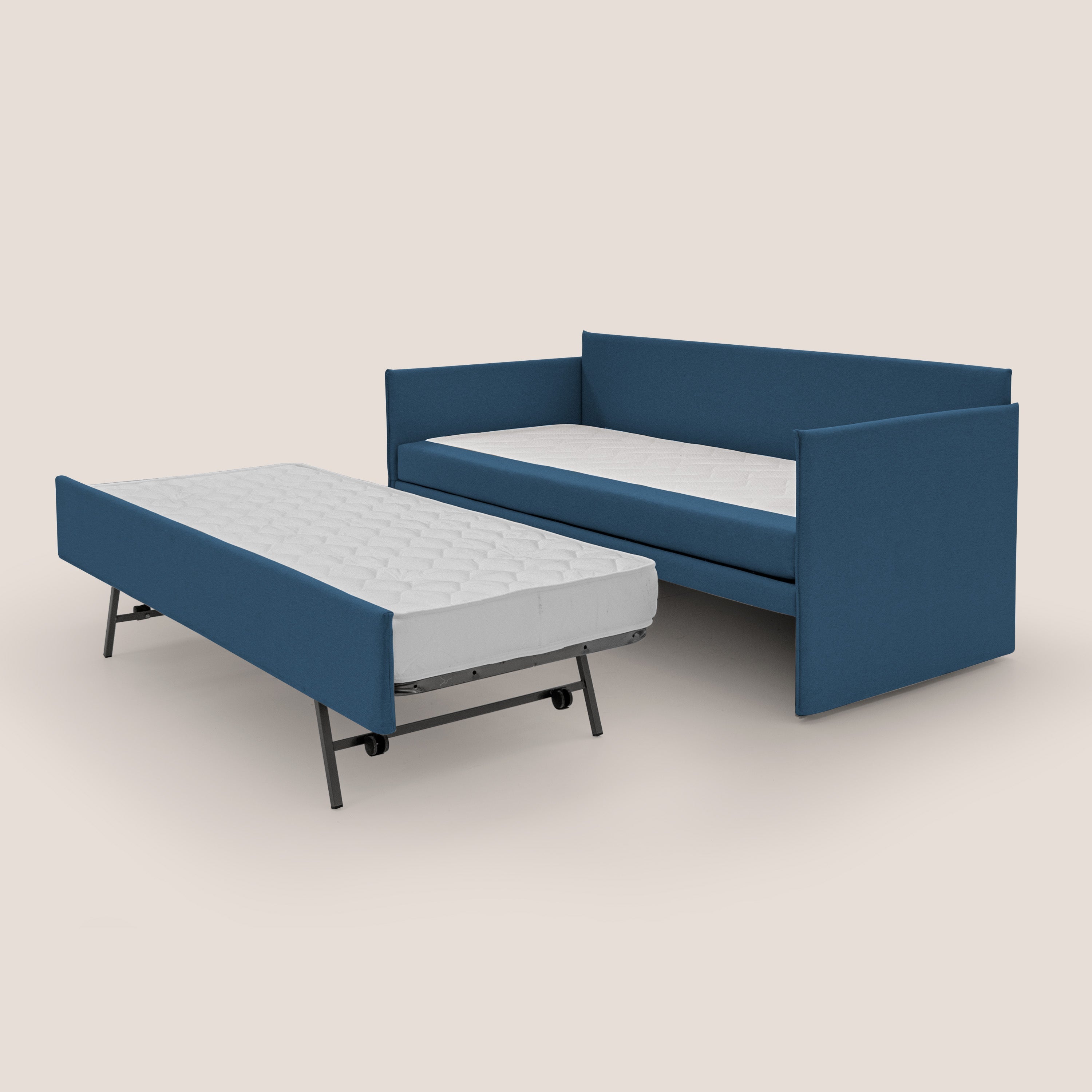 Brenta Divano duplex con doppio letto in tessuto simil cotone impermeabile T13 blu - divani.store